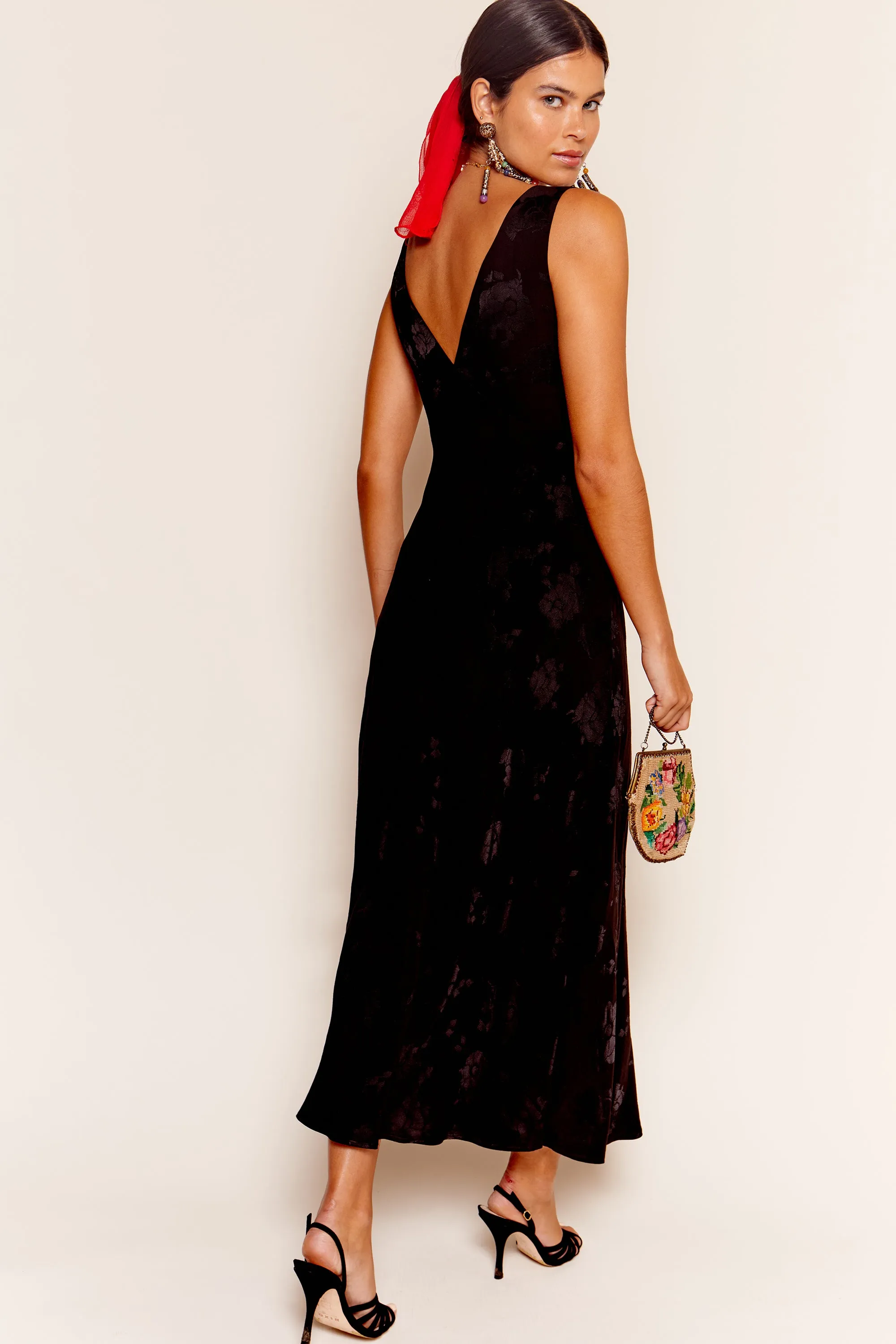 Sandrine - Black Poppy Jacquard sold by RIXO product image thumbnail 3