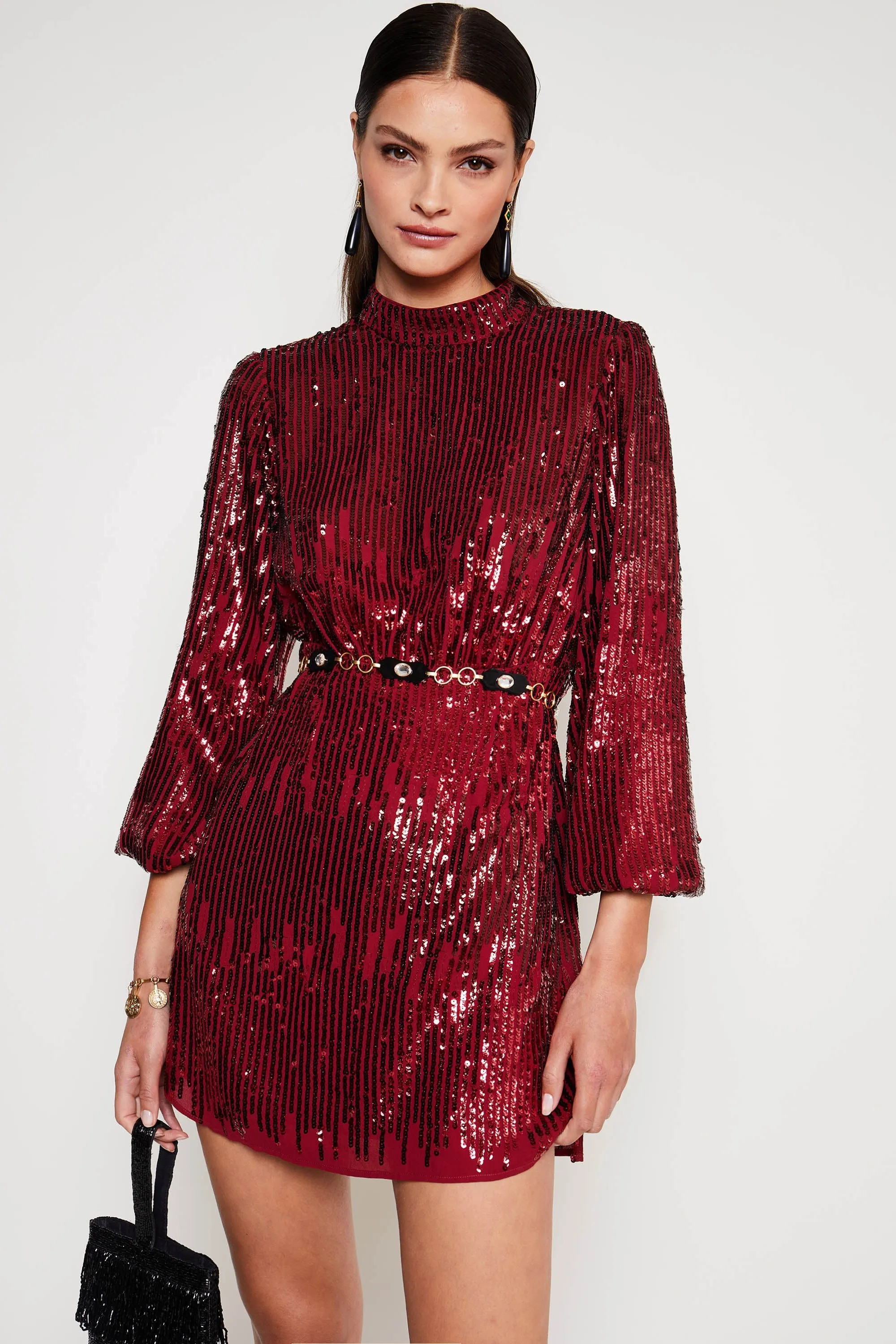 samantha - ombre embellishment burgundy sold by RIXO product image thumbnail 2