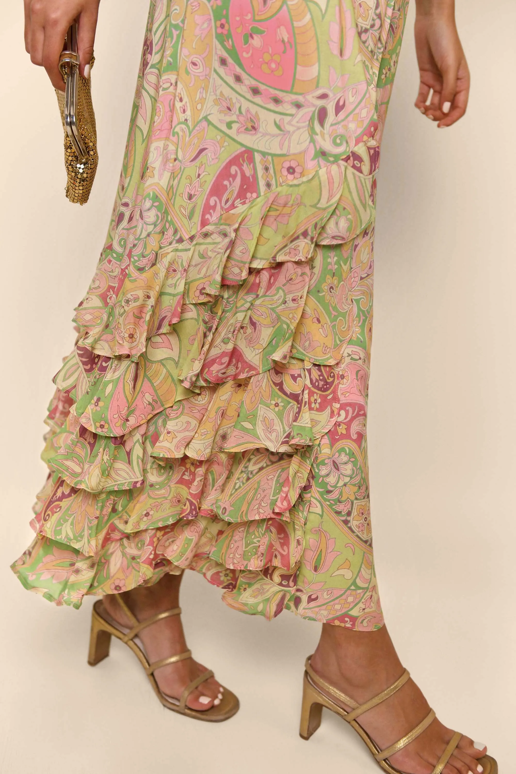 Thanvi Ruffled Midi Dress sold by RIXO product image thumbnail 5