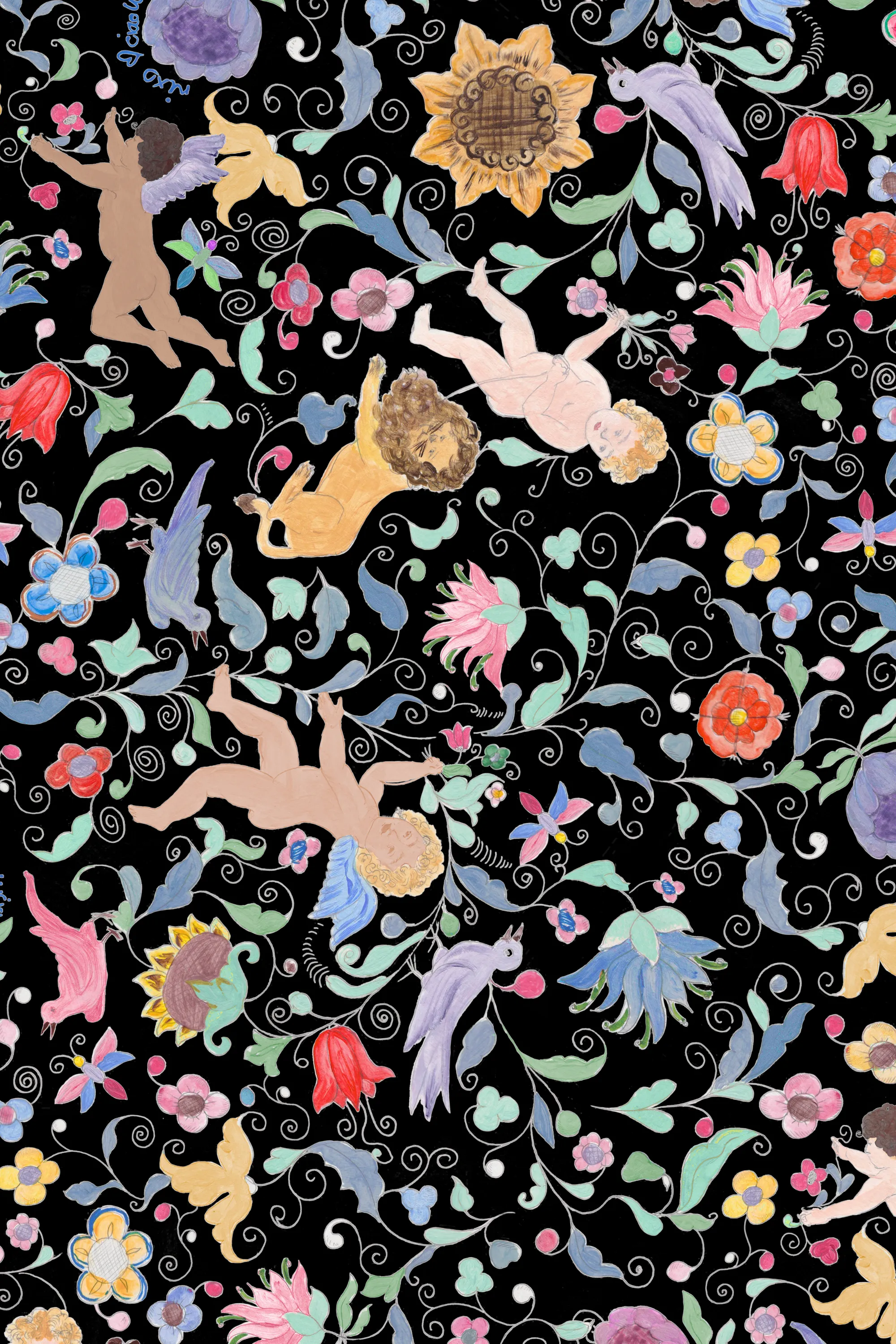 Ivy - Angel Floral Black sold by RIXO product image thumbnail 5