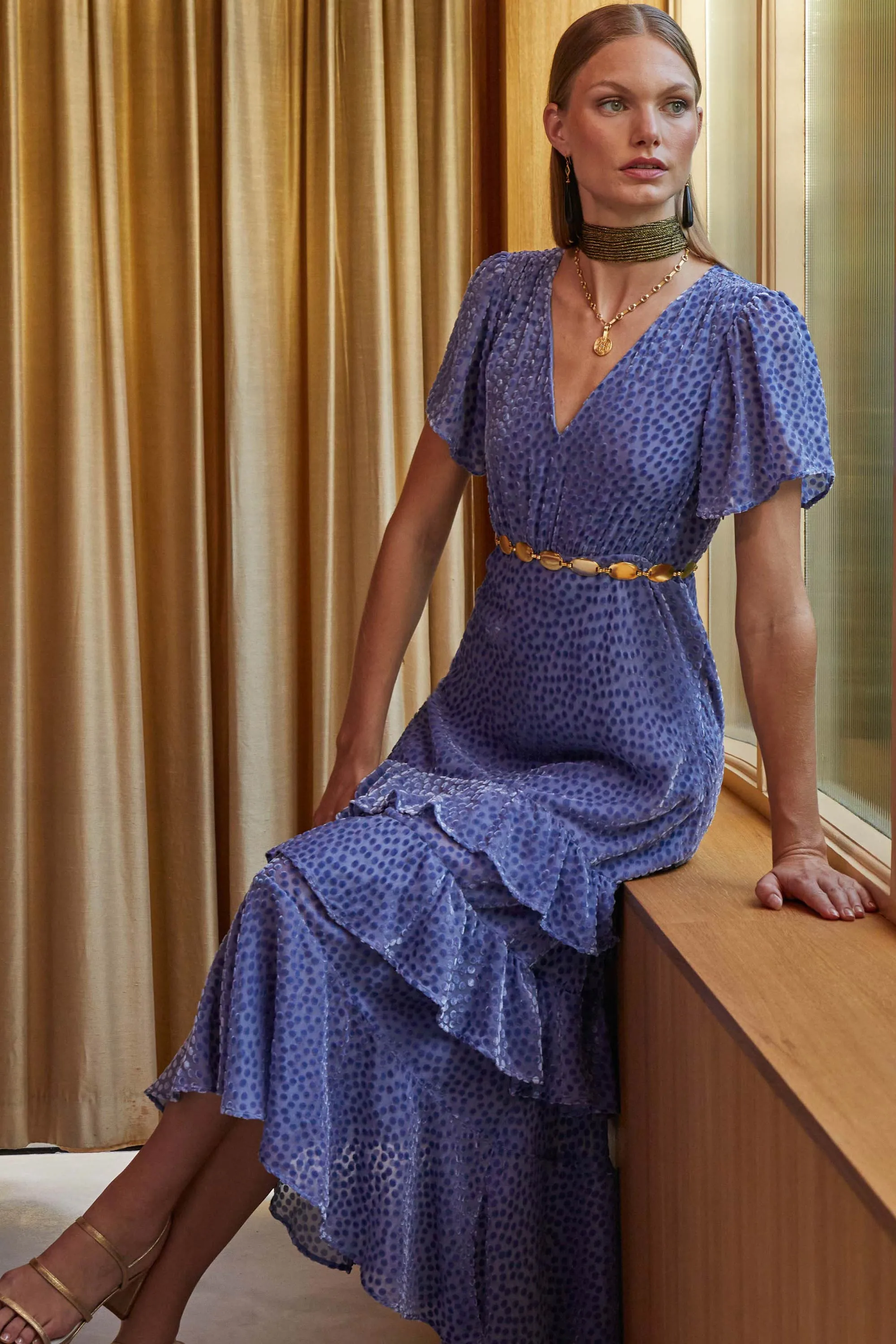 Gilly - Scatter Devore Slate Blue sold by RIXO product image thumbnail 3