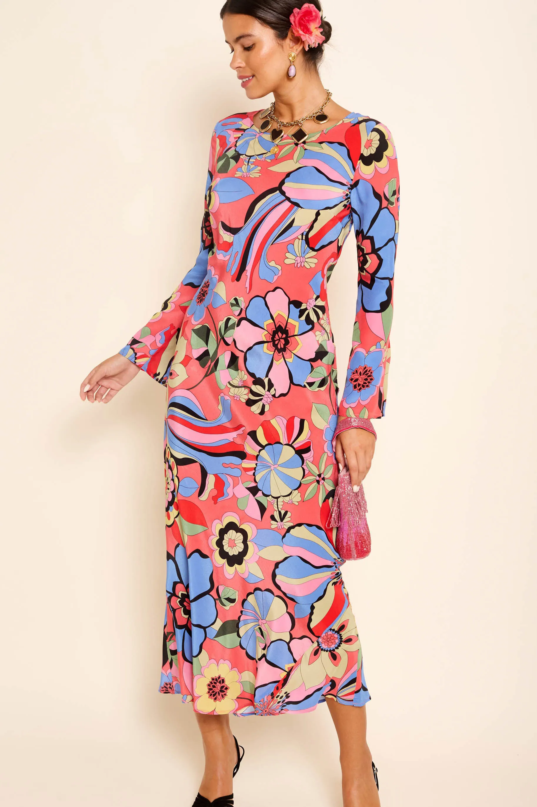 Alondra - Miami Floral Tangerine sold by RIXO