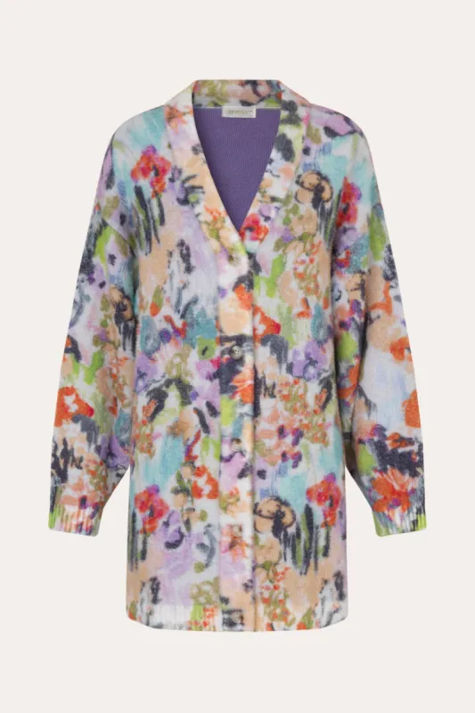 Vega Cardigan - Abstract Floral sold by STINE GOYA