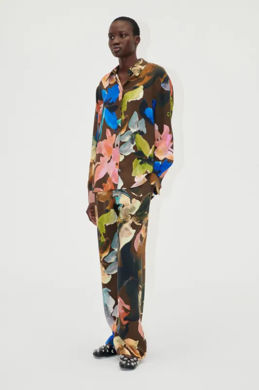 Elasticated Long Pants - Aquarelle Garden sold by STINE GOYA
