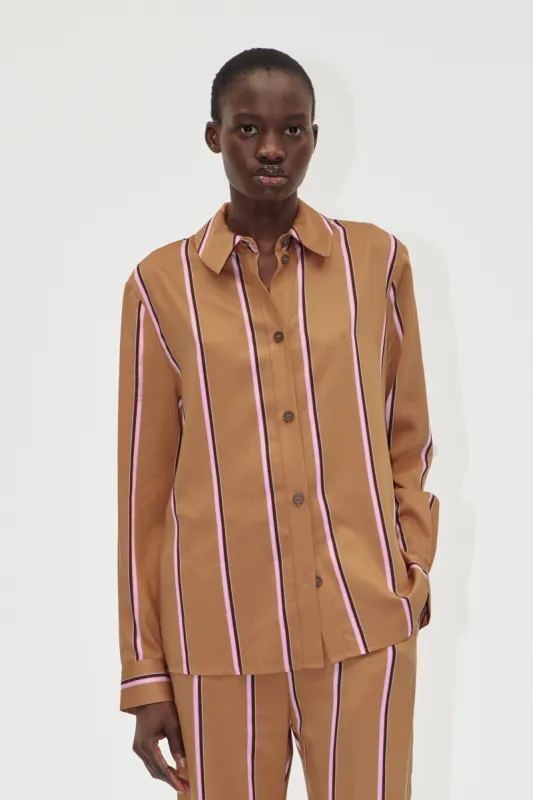 Long Sleeve Shirt - Cocoa Stripes sold by STINE GOYA