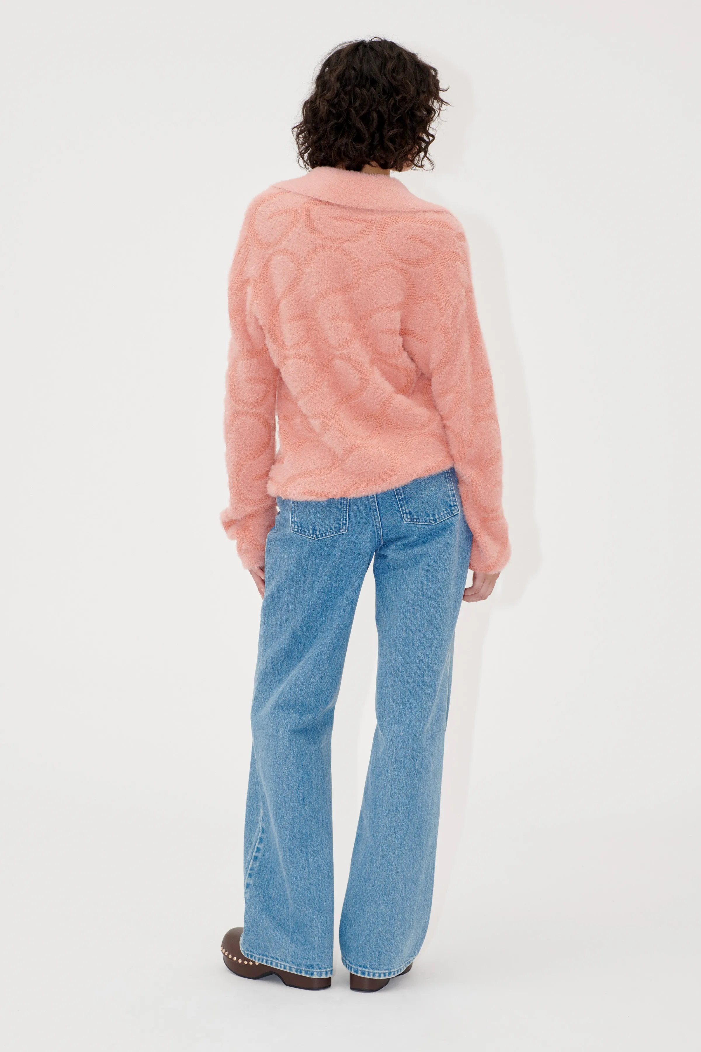 Long Sleeve Cropped Cardigan - SG Monogram Pink sold by STINE GOYA product image thumbnail 2