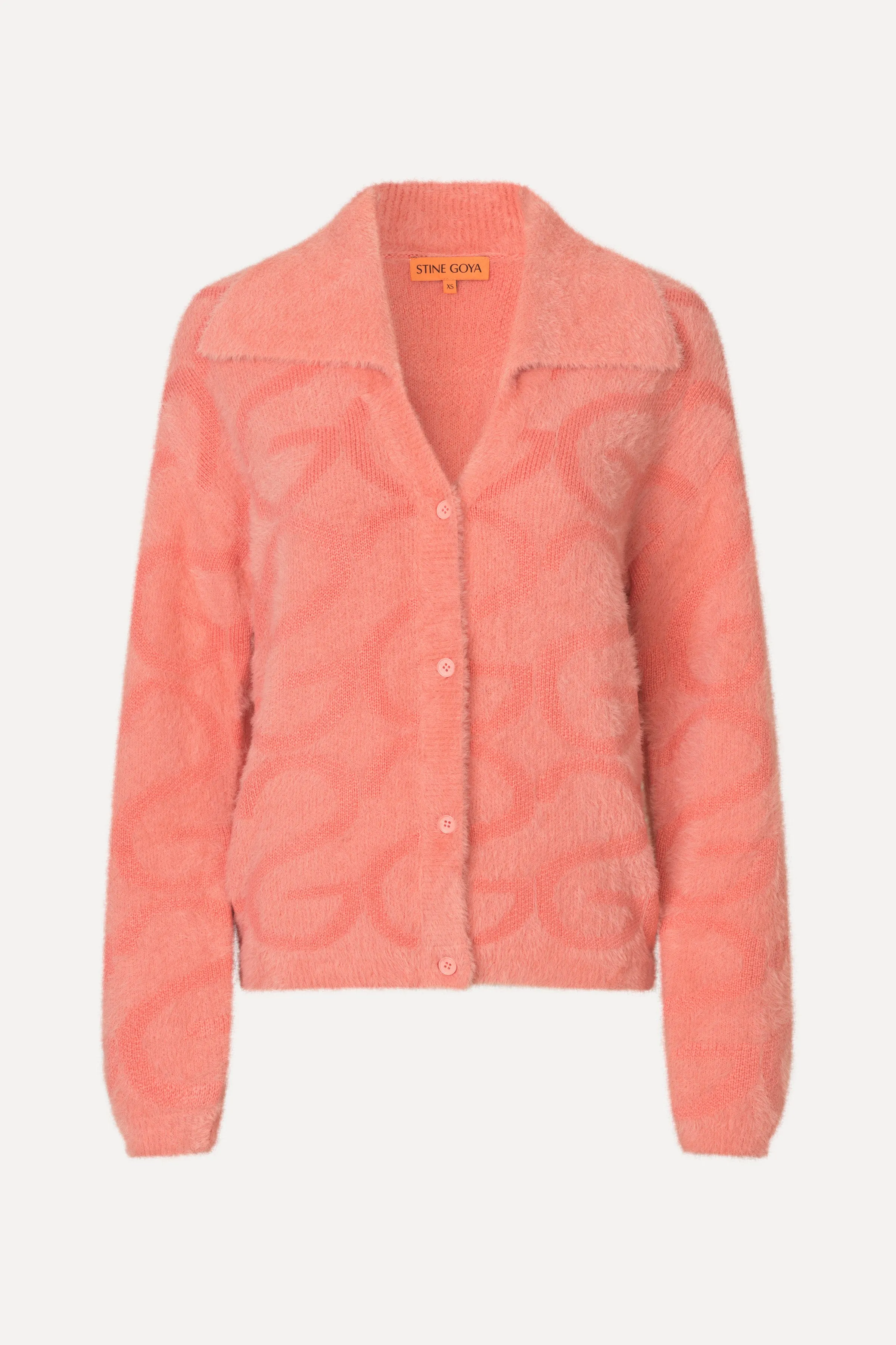 Long Sleeve Cropped Cardigan - SG Monogram Pink sold by STINE GOYA product image thumbnail 3