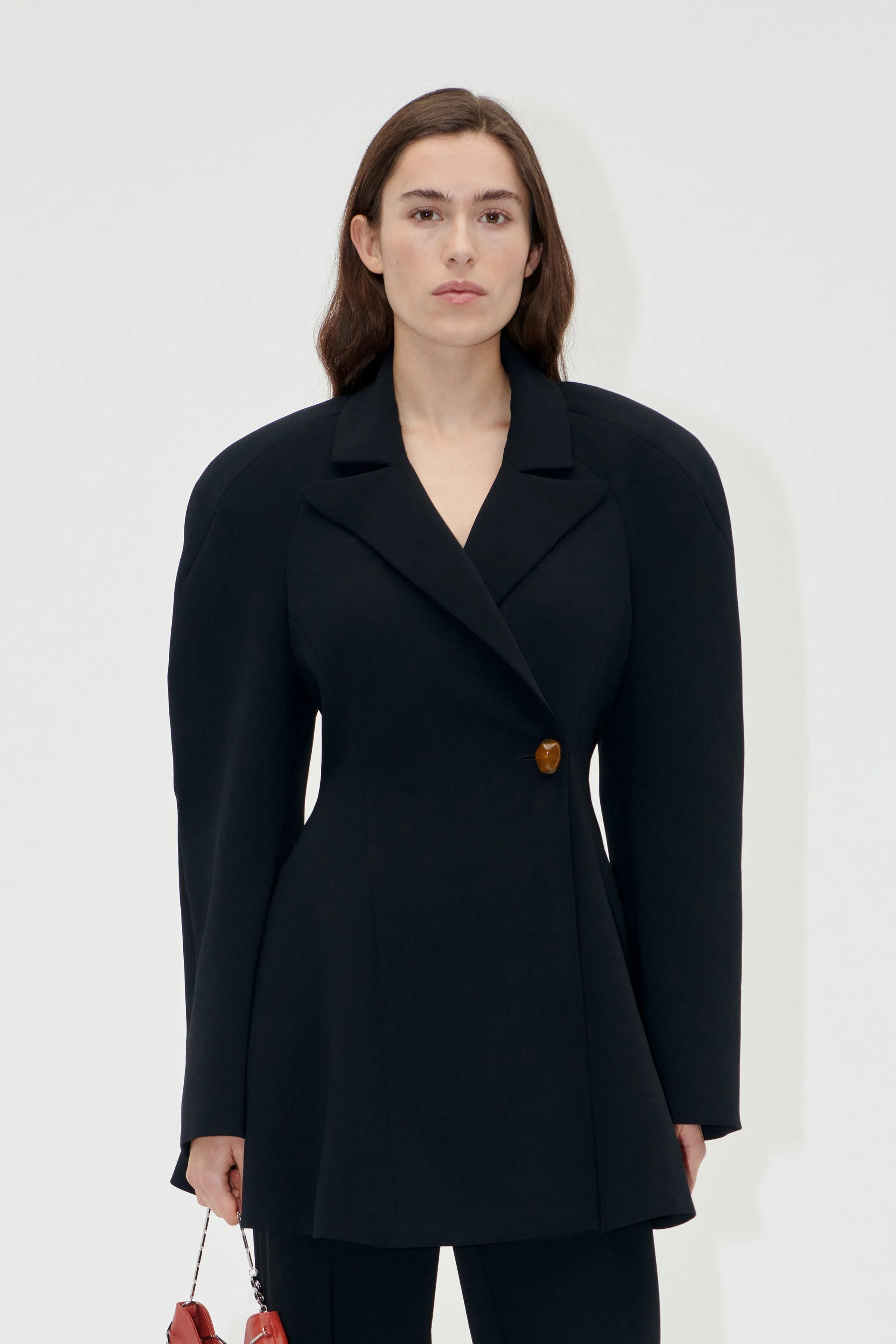 Voluminous Mini Coat Dress - Black sold by STINE GOYA