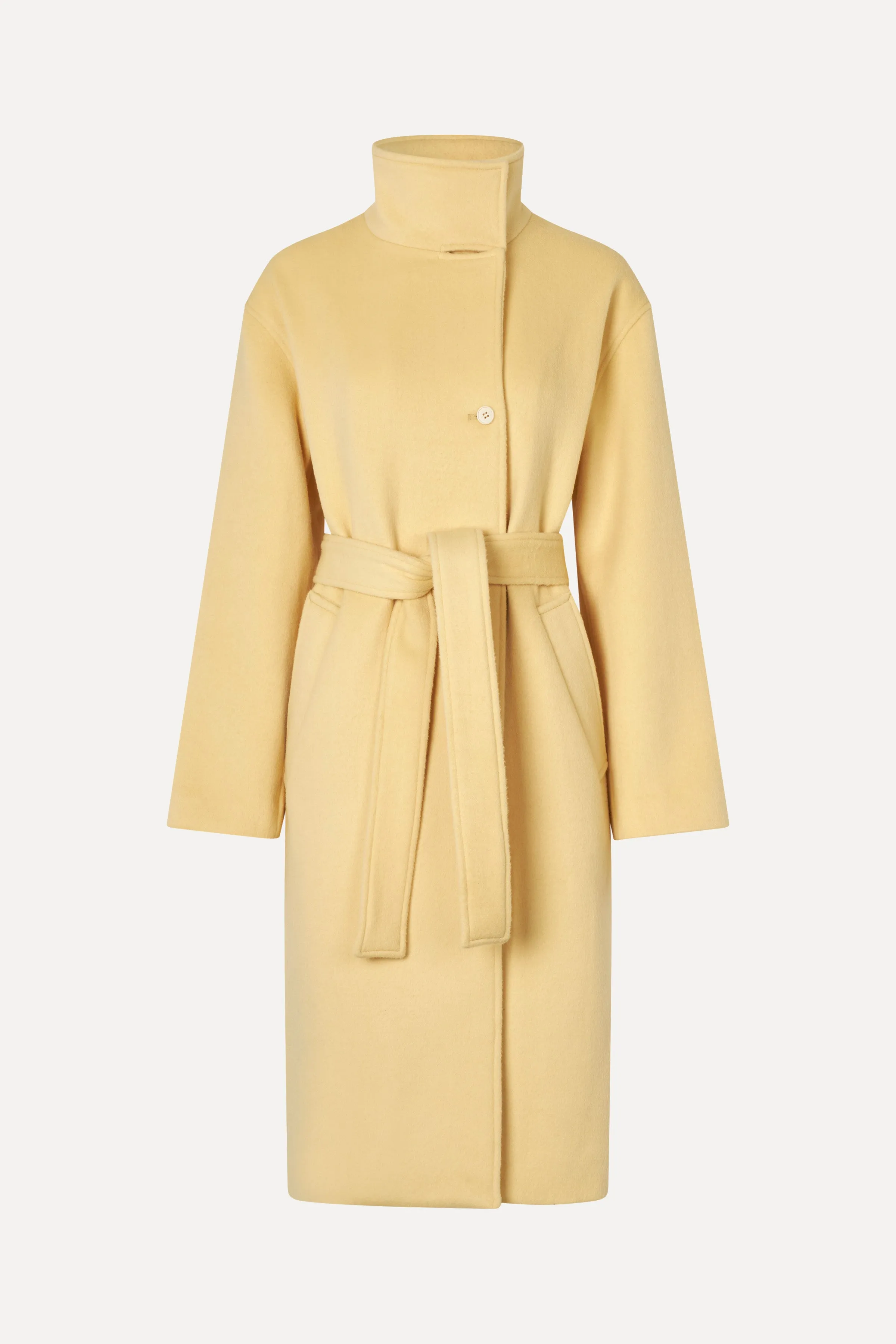 Long Sleeve High Collar Coat - Butter Milk | Parallel
