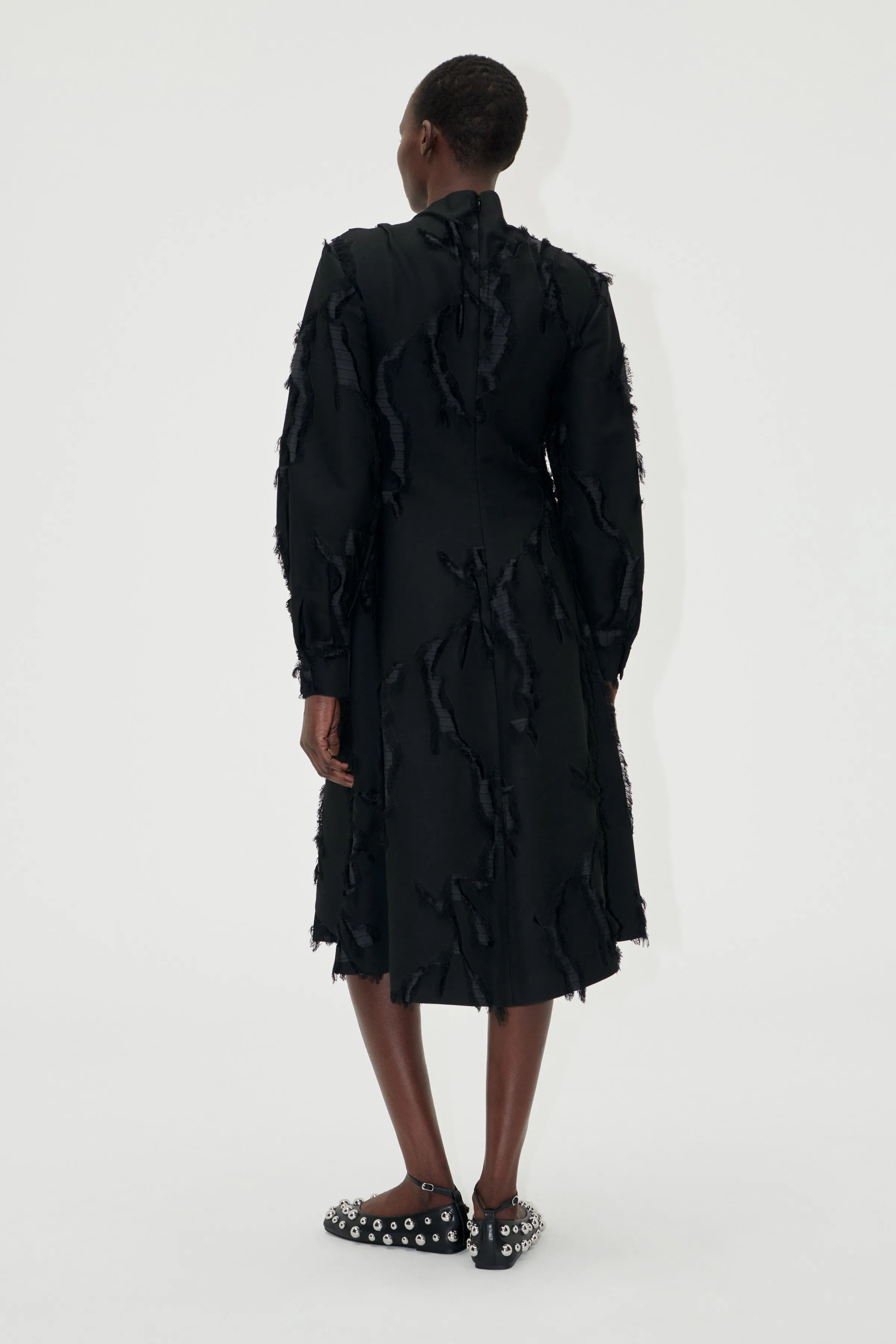 Shoulder Pleated Long Dress - Jet Black sold by STINE GOYA product image thumbnail 2