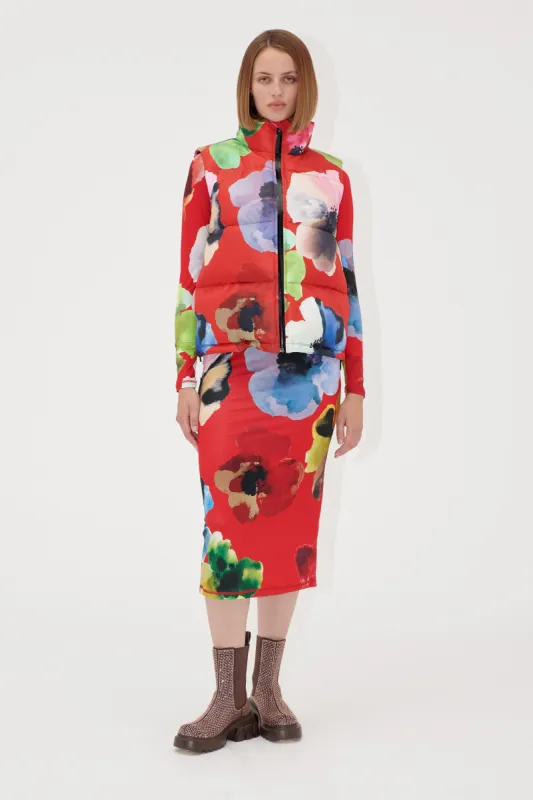 Puffer Vest - Bloom In Red sold by STINE GOYA
