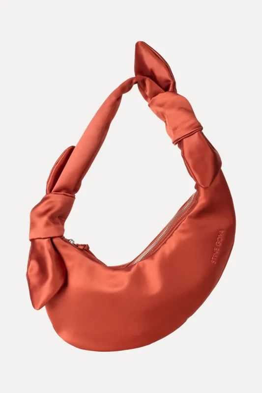 Satin Knotted Satchel - Red Ochre sold by STINE GOYA
