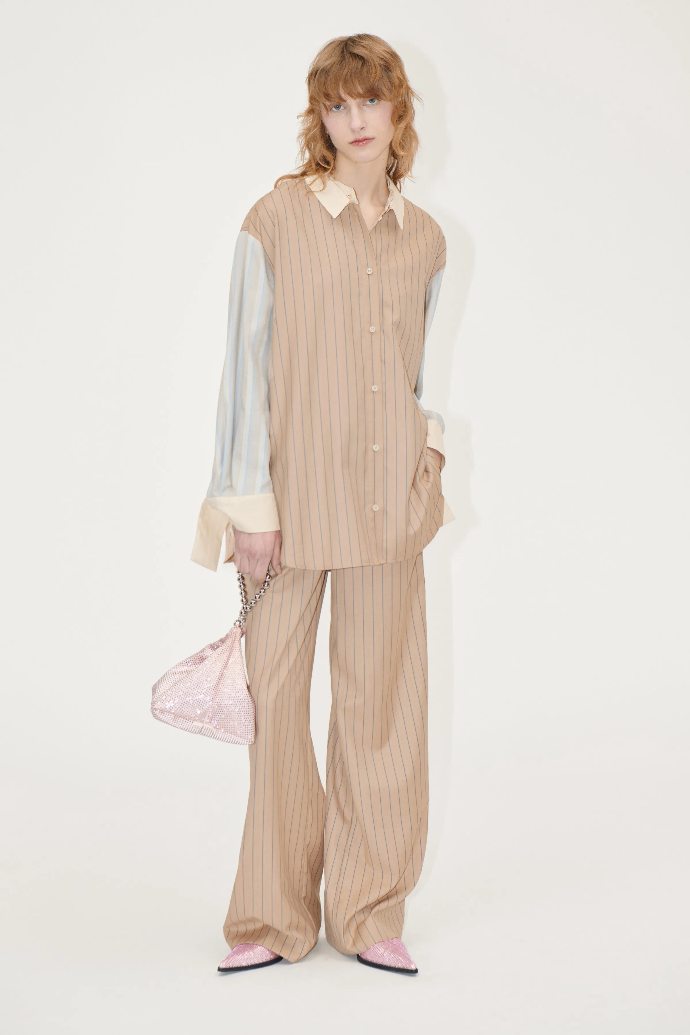 Reversed Wide Leg Pants - Multi Stripes sold by STINE GOYA