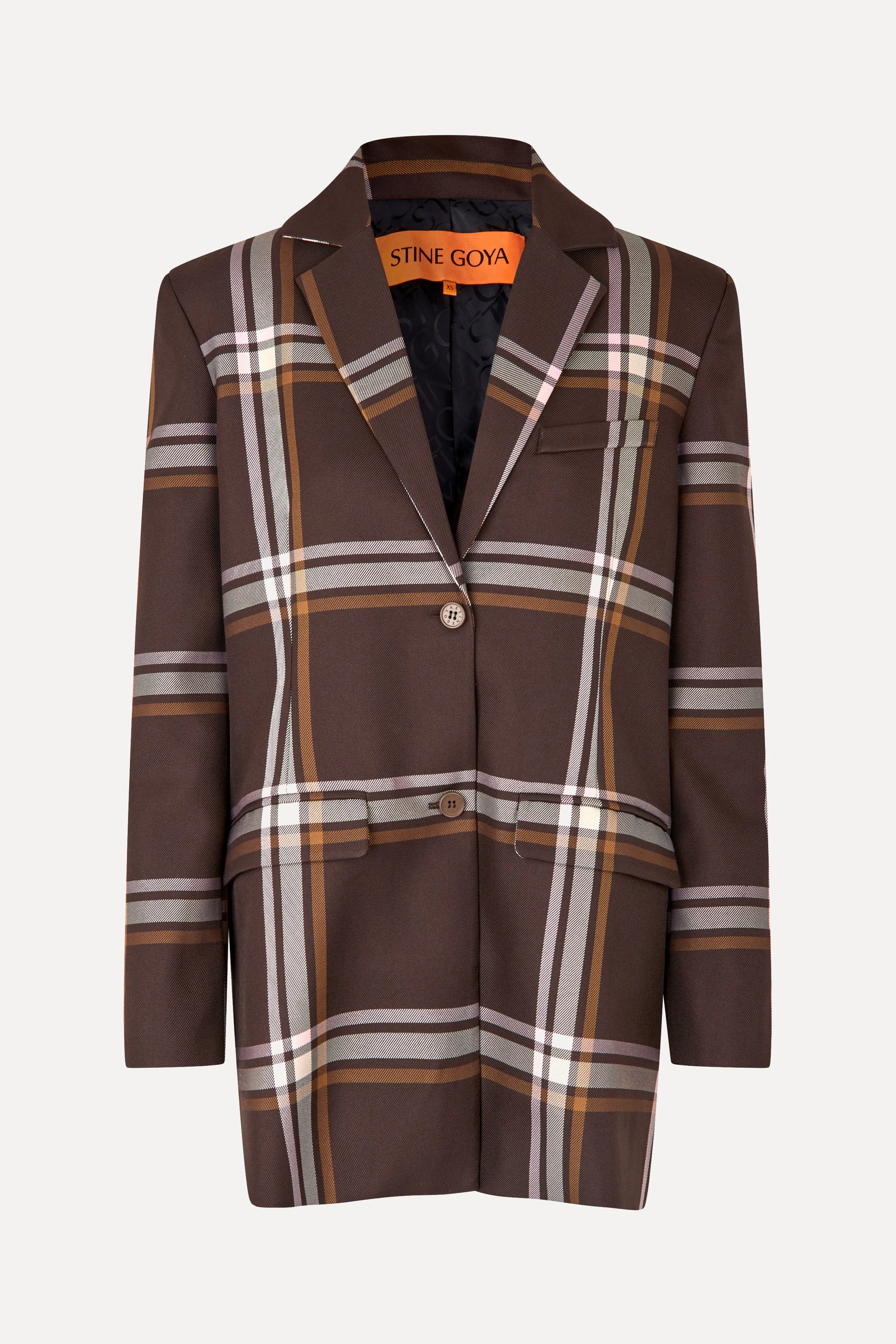 Long Sleeve Boxy Blazer - Weaved Checks sold by STINE GOYA product image thumbnail 3