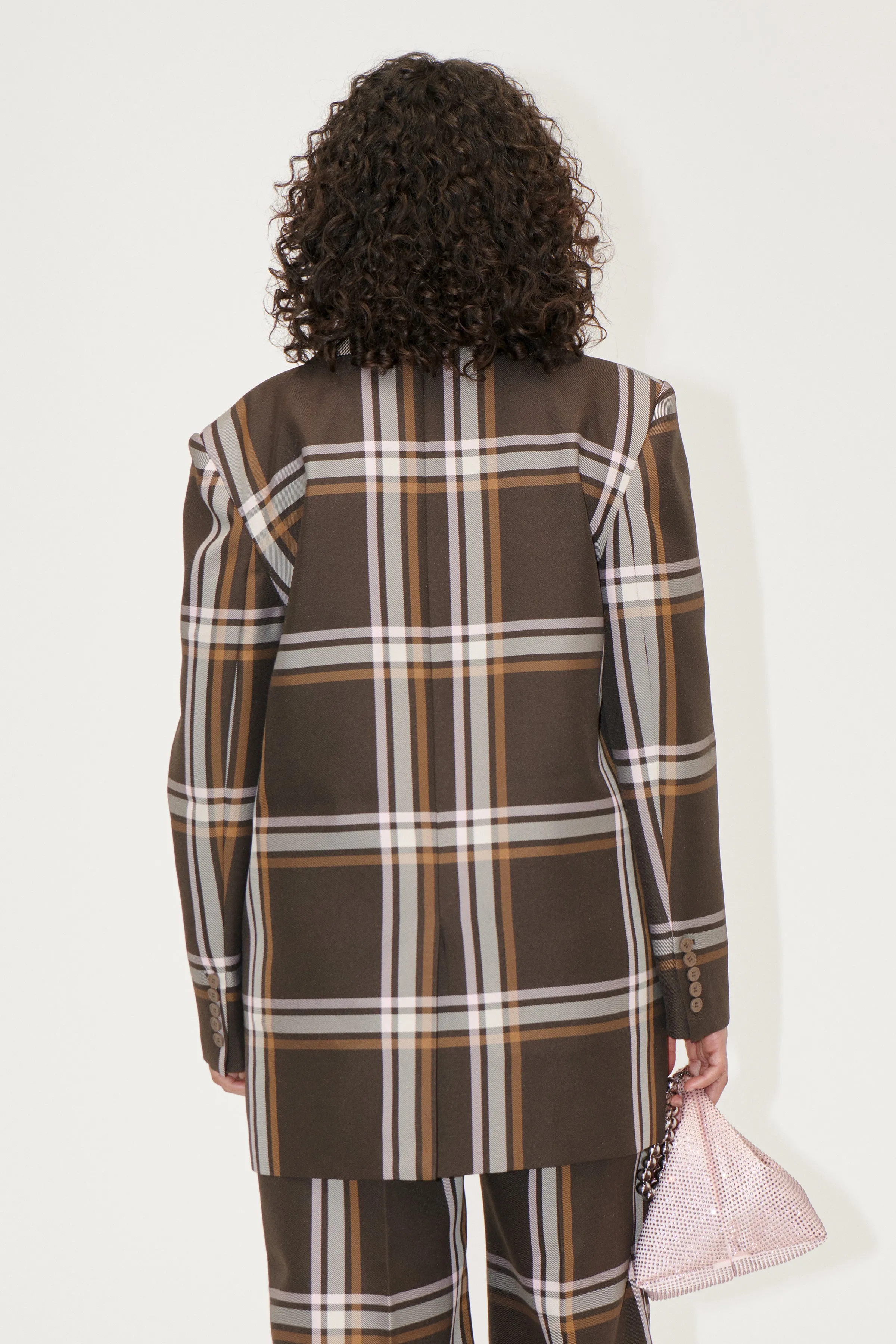 Long Sleeve Boxy Blazer - Weaved Checks sold by STINE GOYA product image thumbnail 2