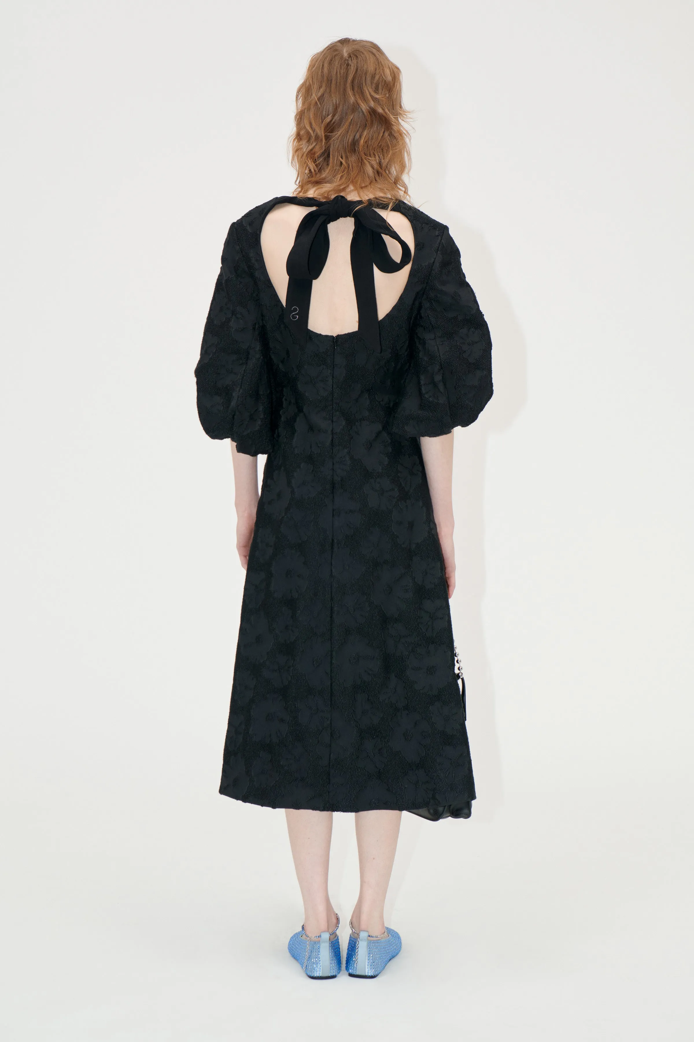 3/4 Volume Sleeves Midi Dress - Anemone Jacquard sold by STINE GOYA product image thumbnail 2