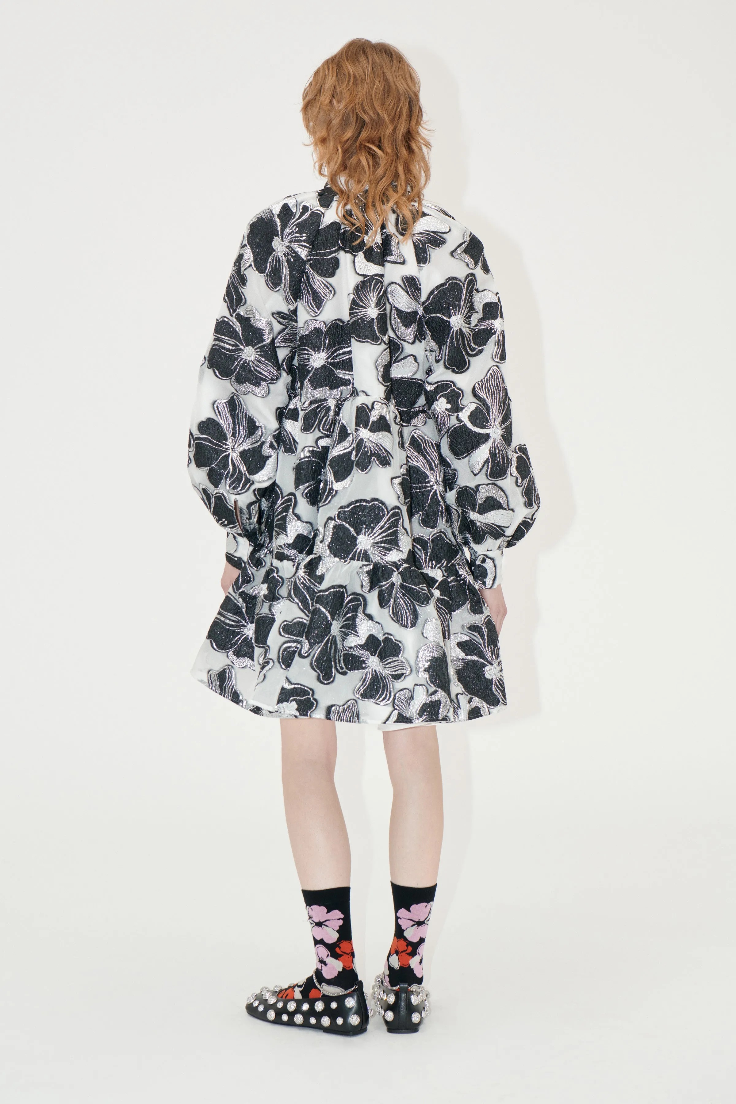 Tier Voluminous Ruffle Mini Dress - Anemone Jacquard sold by STINE GOYA product image thumbnail 2