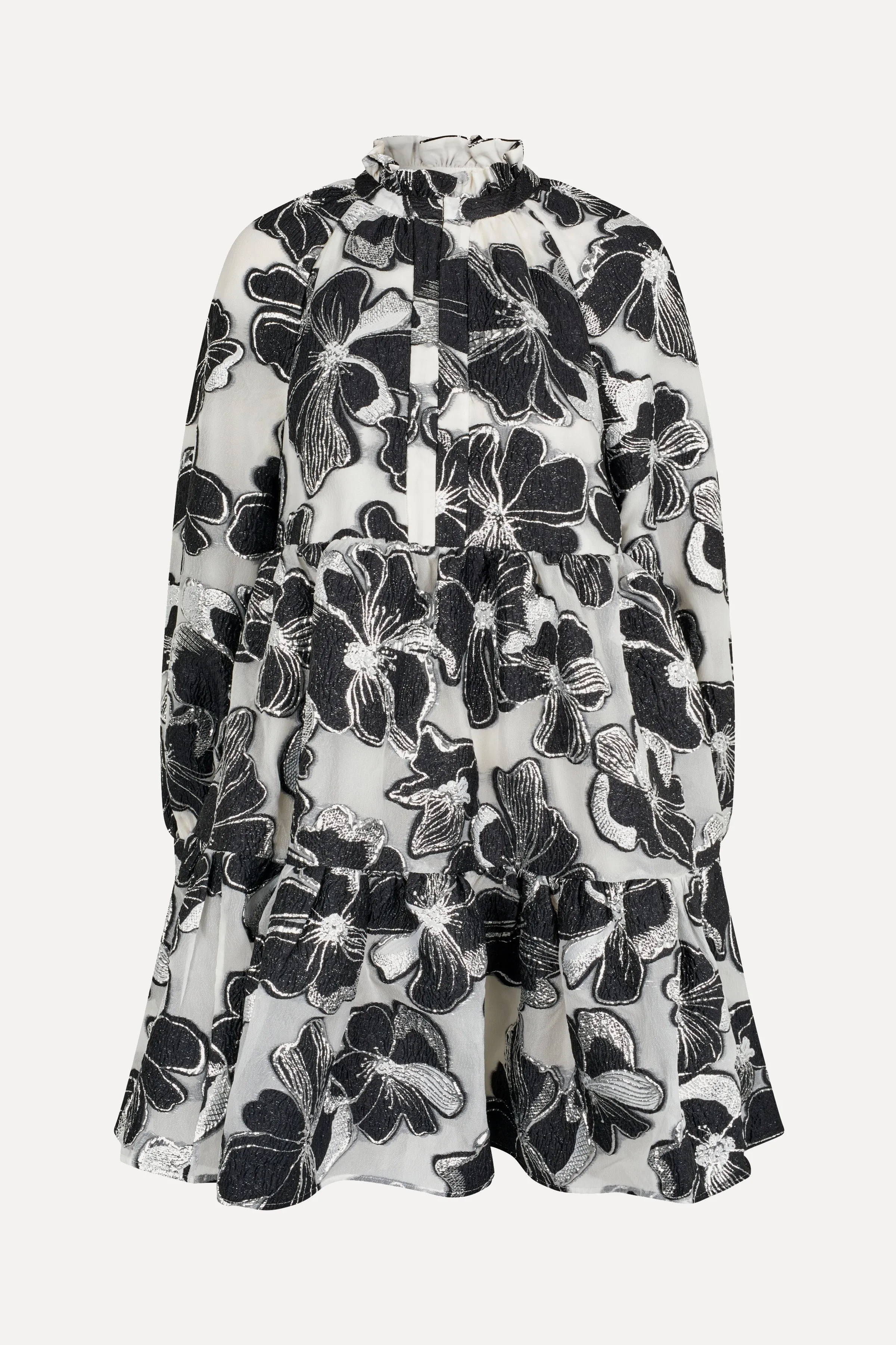 Tier Voluminous Ruffle Mini Dress - Anemone Jacquard sold by STINE GOYA product image thumbnail 3