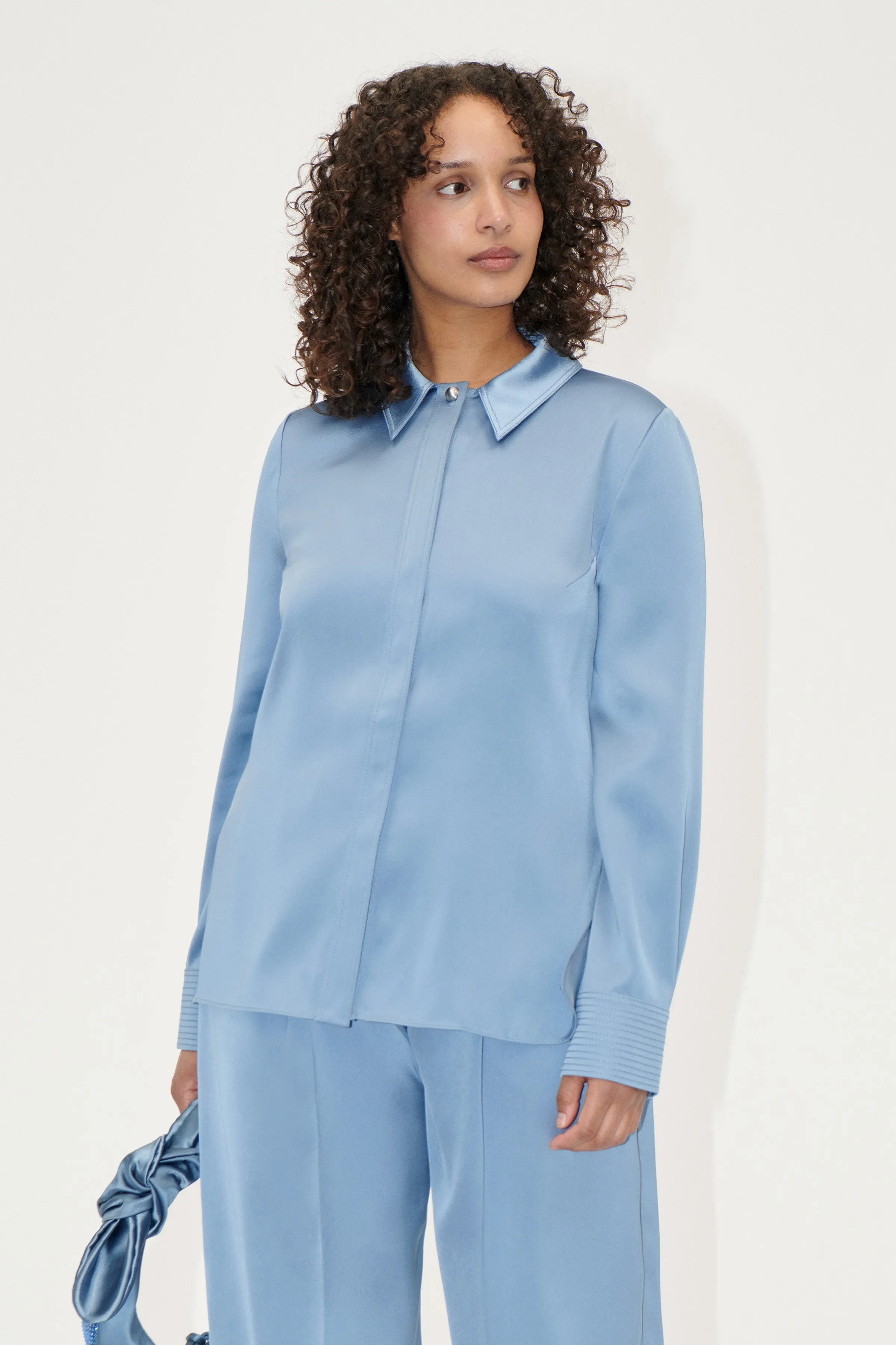 Collared Fitted Shirt - Infinity Blue sold by STINE GOYA