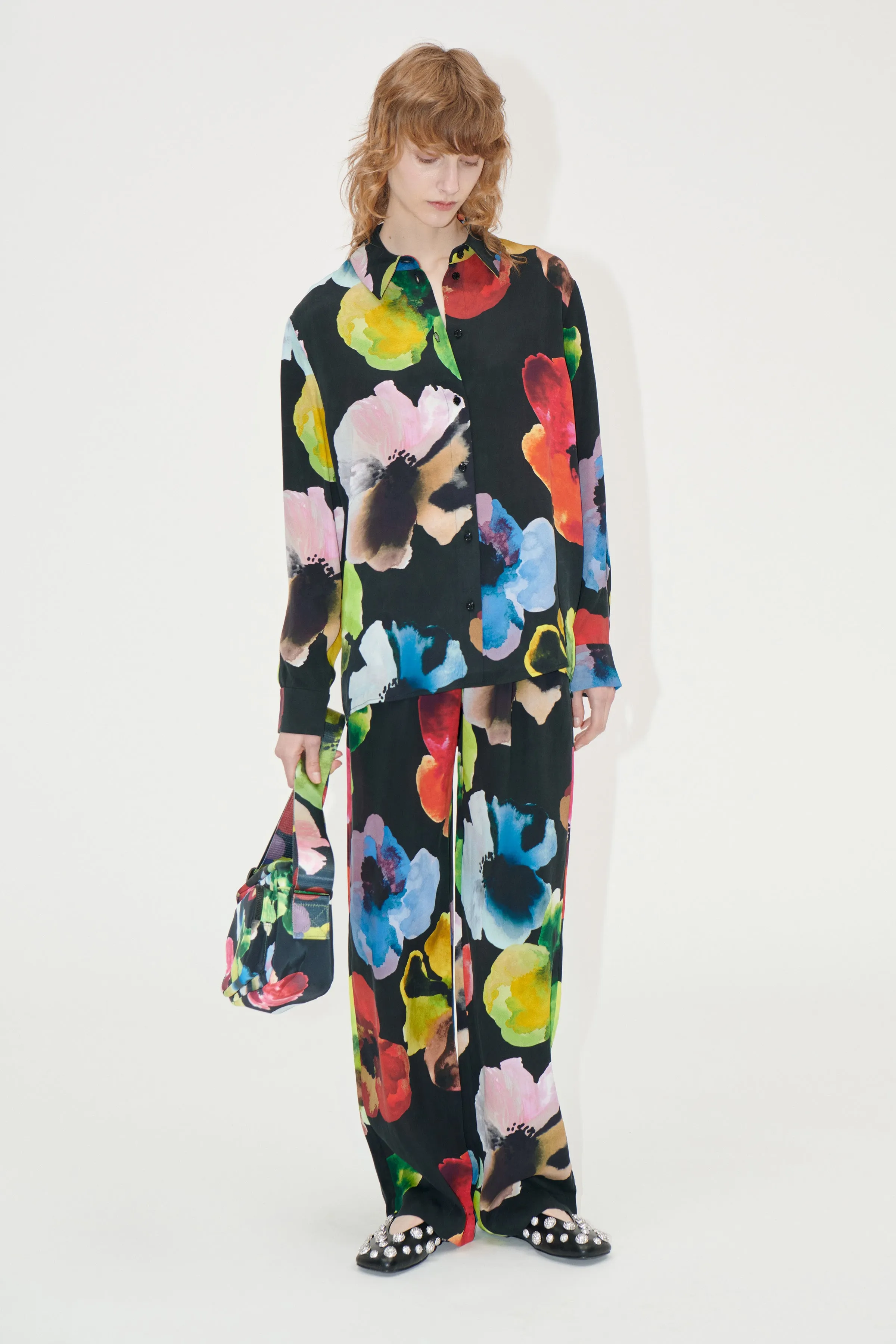 Elasticated Long Pants - Watercolor Bloom sold by STINE GOYA