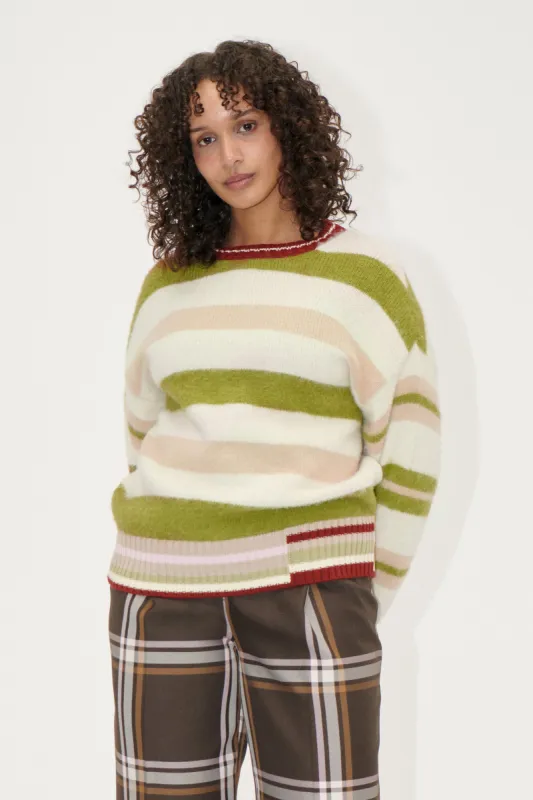 Crew Neck Sweater - Alpaca Stripe sold by STINE GOYA