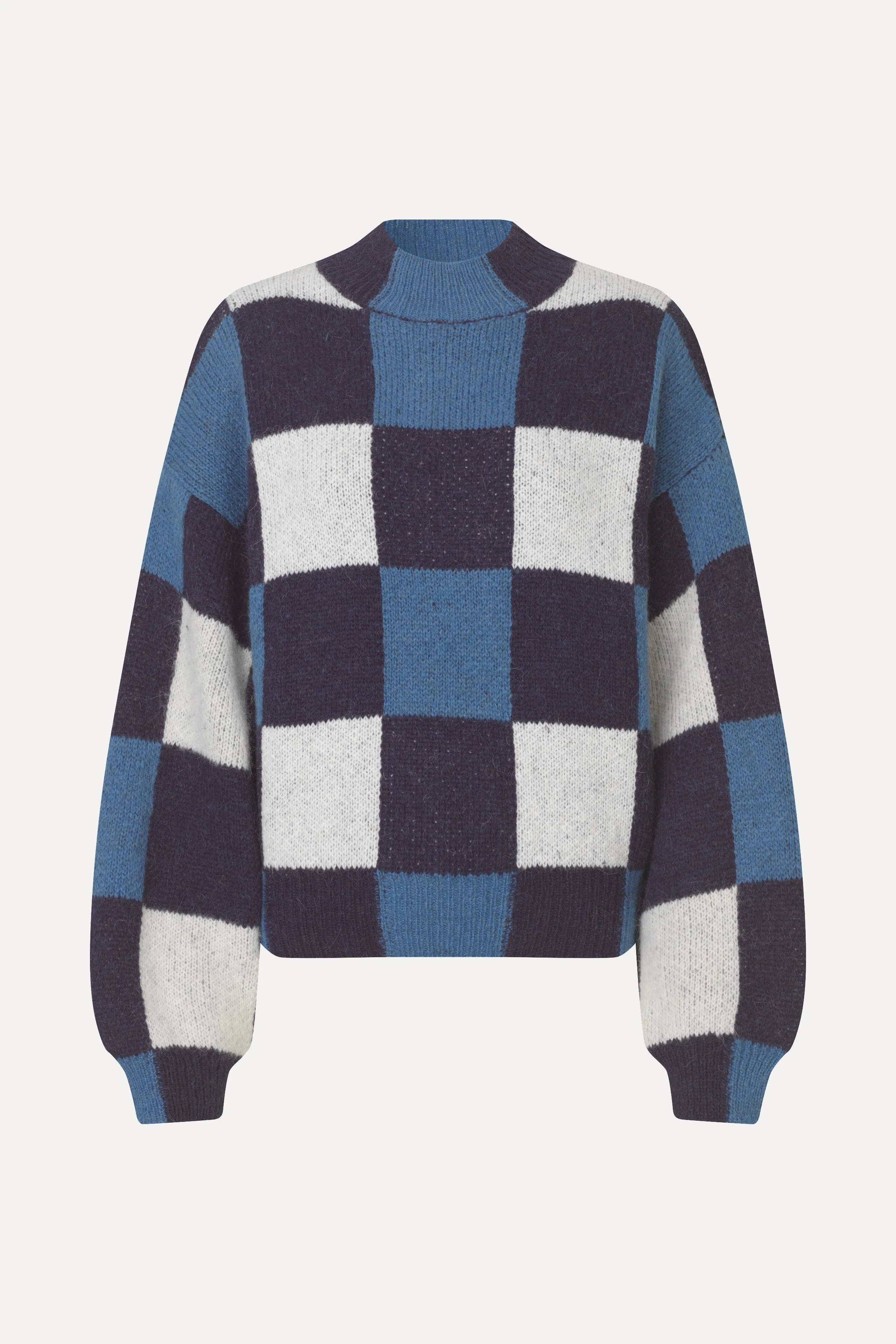 Gingham Check Sweater - Blue Gingham Check sold by STINE GOYA
