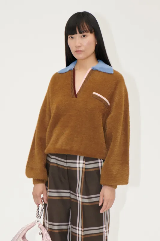 Knit Polo - Partridge Brown sold by STINE GOYA