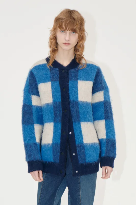 Gingham Check Bomber - Blue Gingham Check made by STINE GOYA