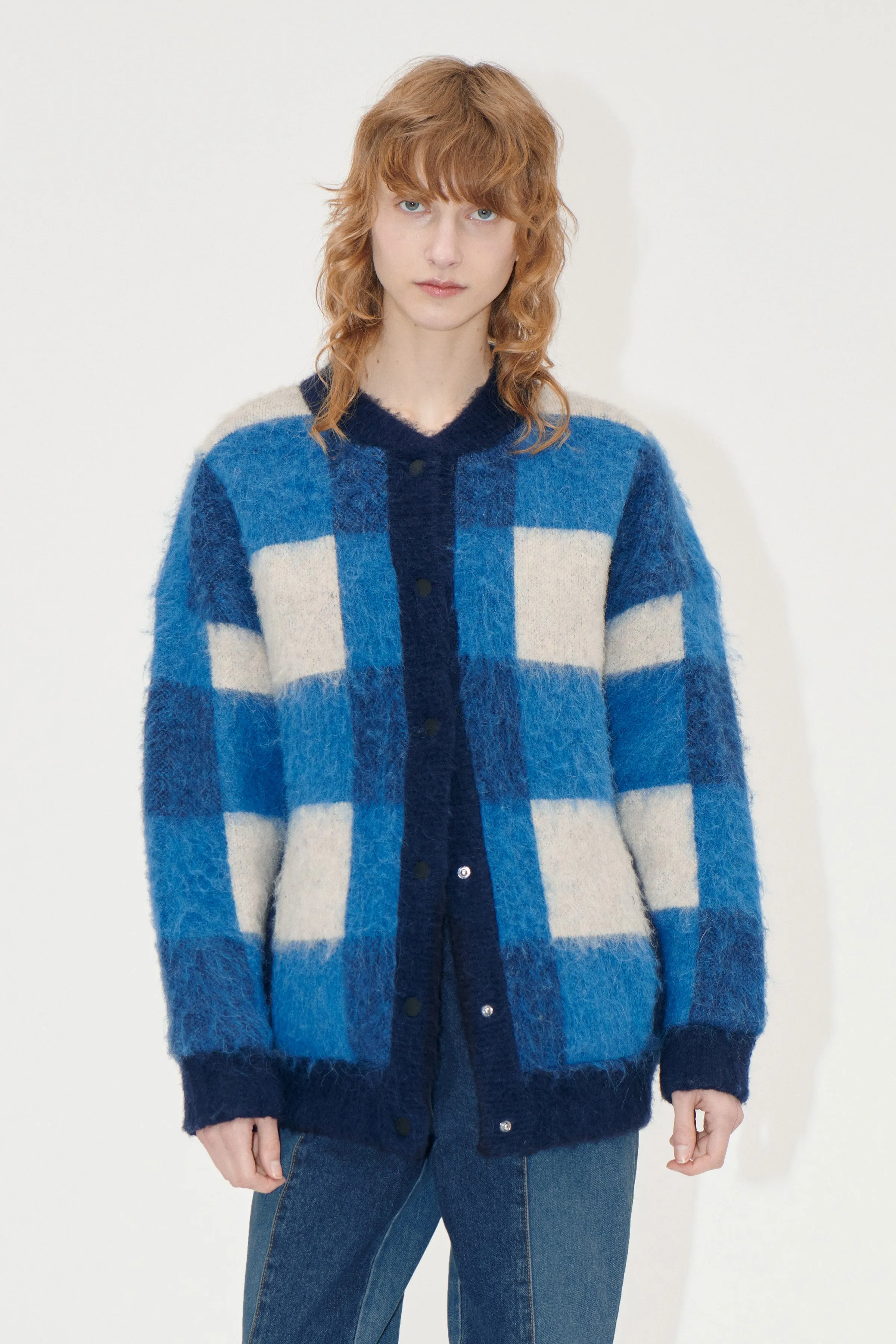 Gingham Check Bomber - Blue Gingham Check sold by STINE GOYA