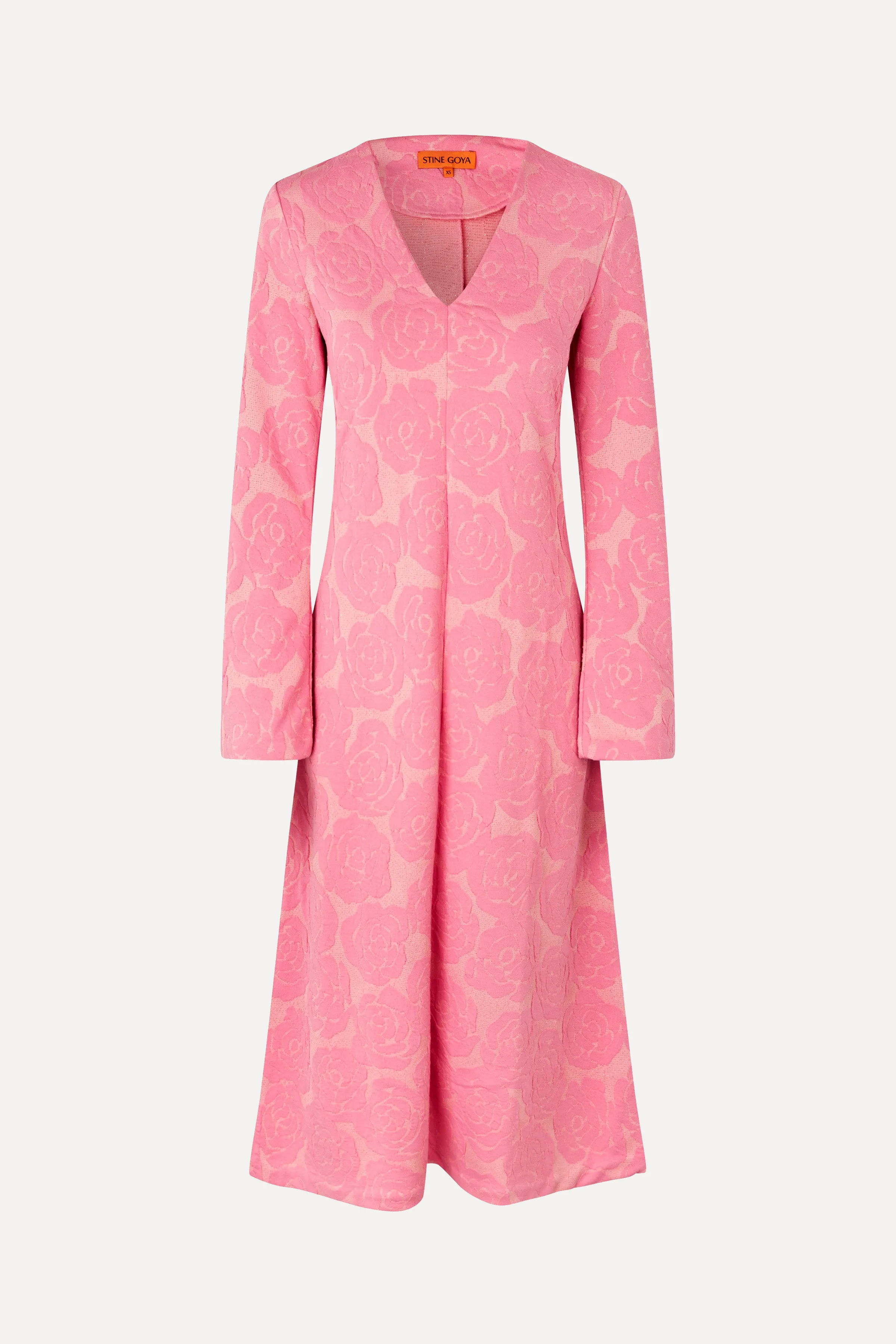 Long Sleeve V Neck Dress - Rose Relief sold by STINE GOYA product image thumbnail 3