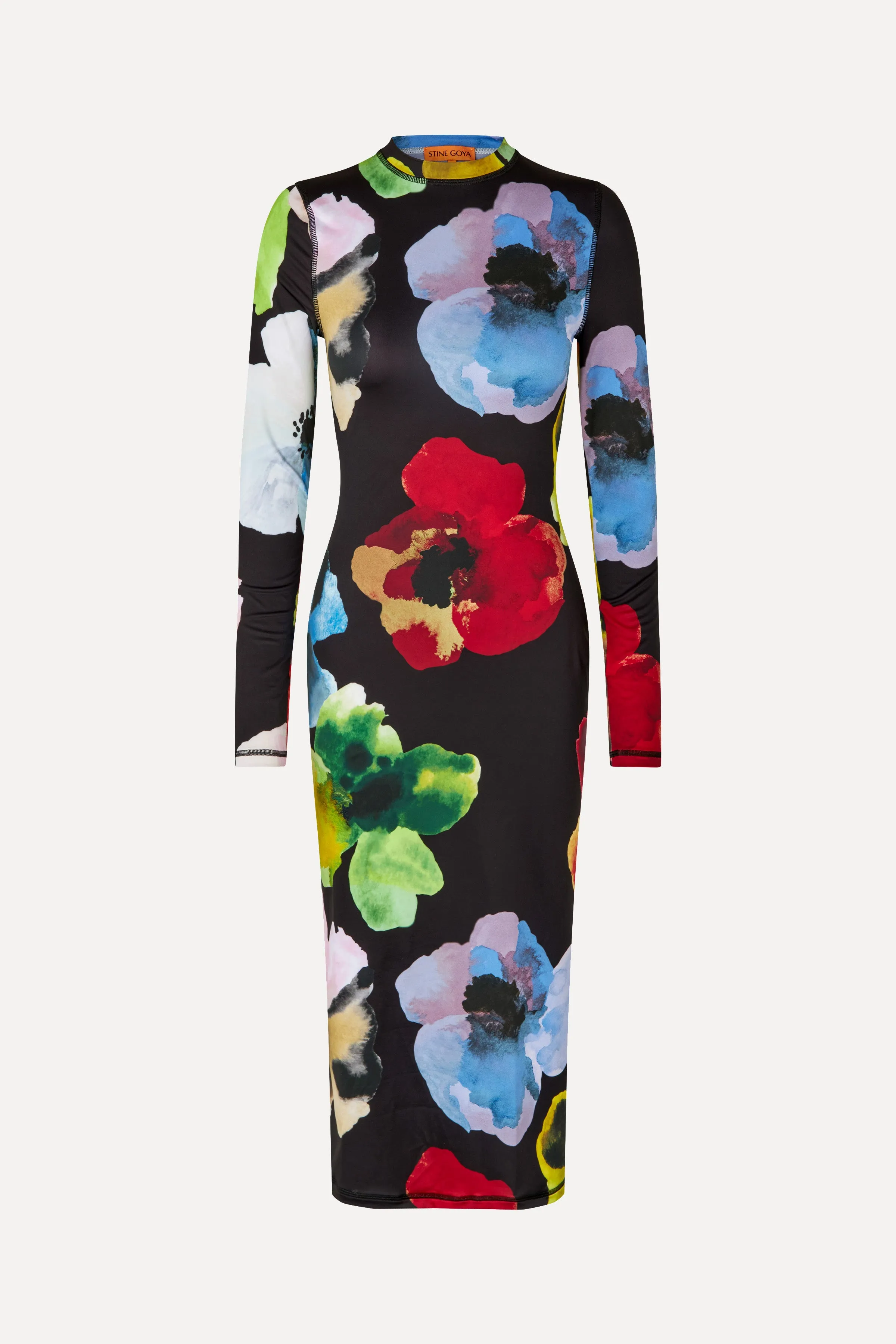 Pullover Long Sleeve Midi Dress - Watercolor Bloom sold by STINE GOYA product image thumbnail 3