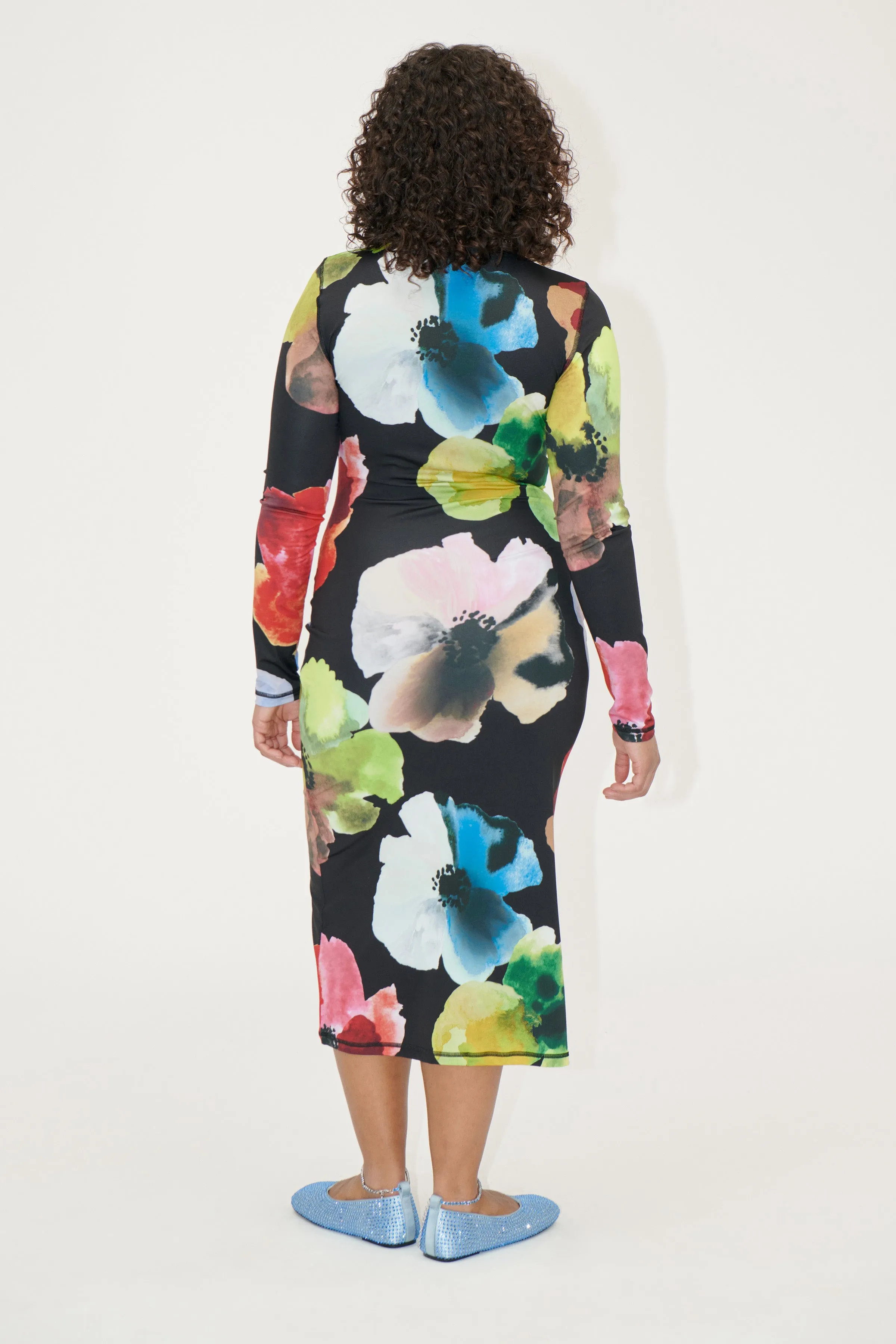 Pullover Long Sleeve Midi Dress - Watercolor Bloom sold by STINE GOYA product image thumbnail 2