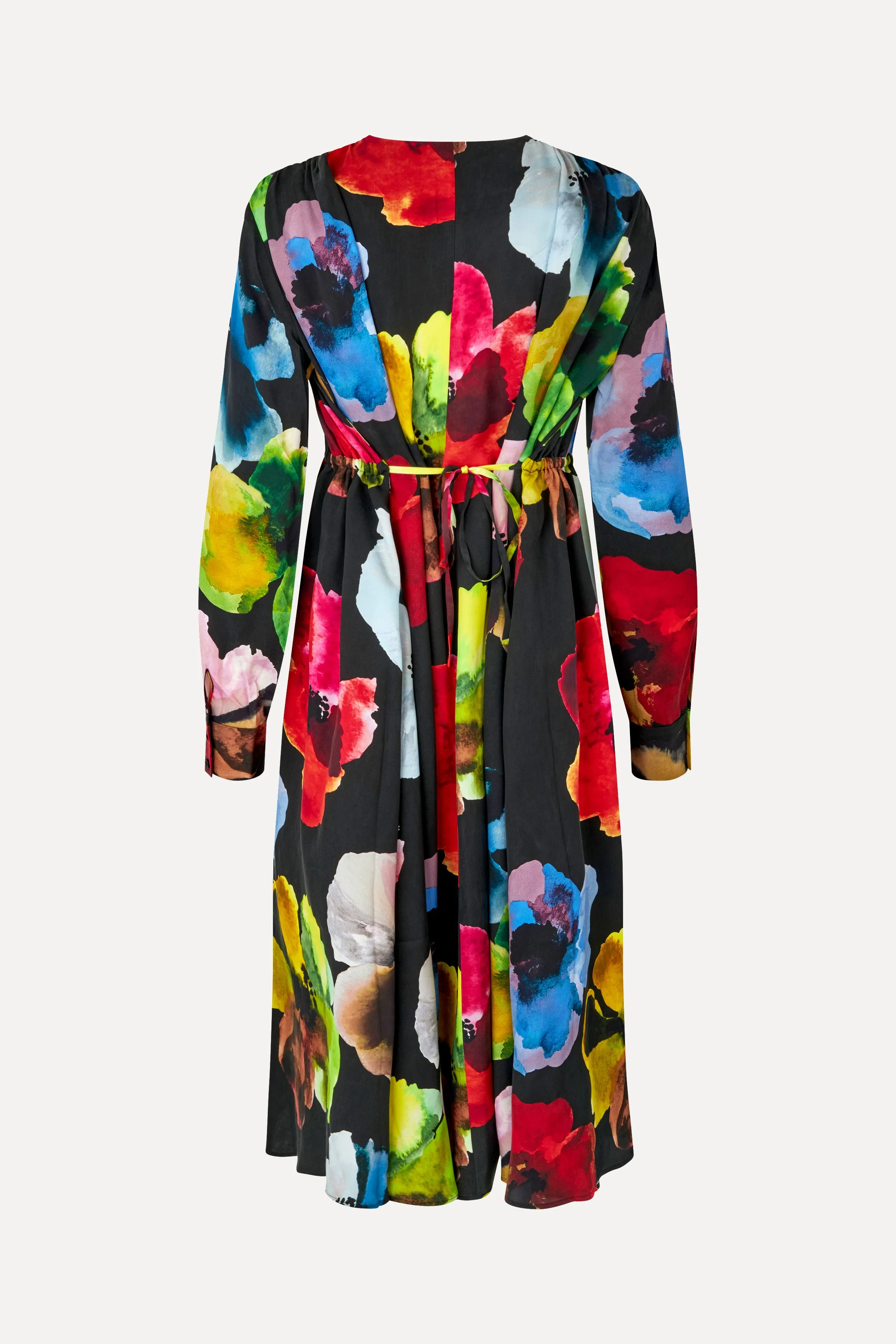 Voluminous V Neck Midi Dress - Watercolor Bloom sold by STINE GOYA product image thumbnail 4