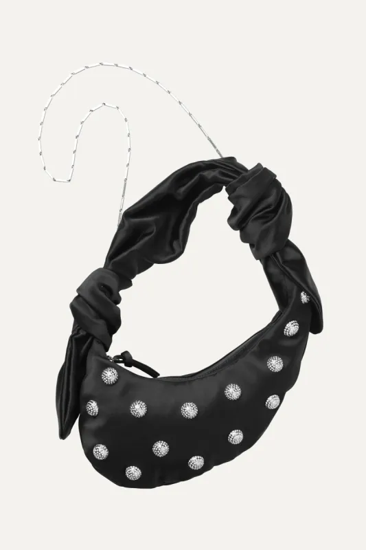 Crystal Studs Knotted Satchel Micro - Black sold by STINE GOYA