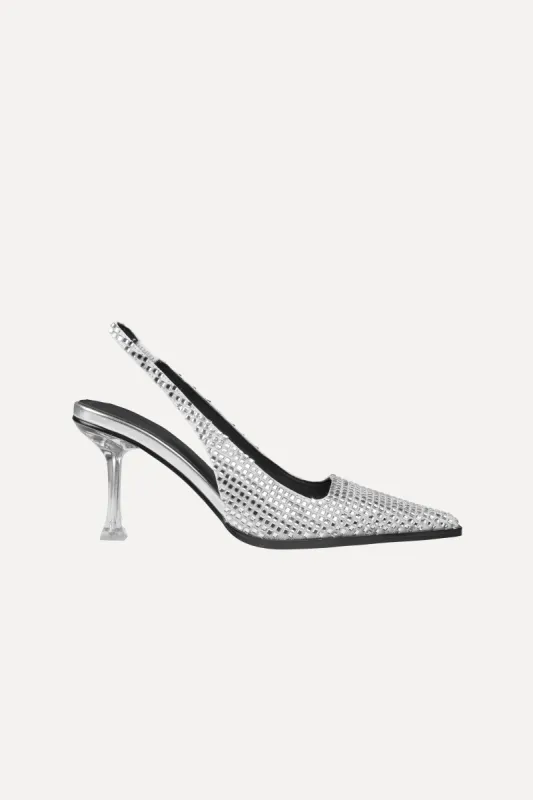 Eiffel Crystal Heels - Silver sold by STINE GOYA