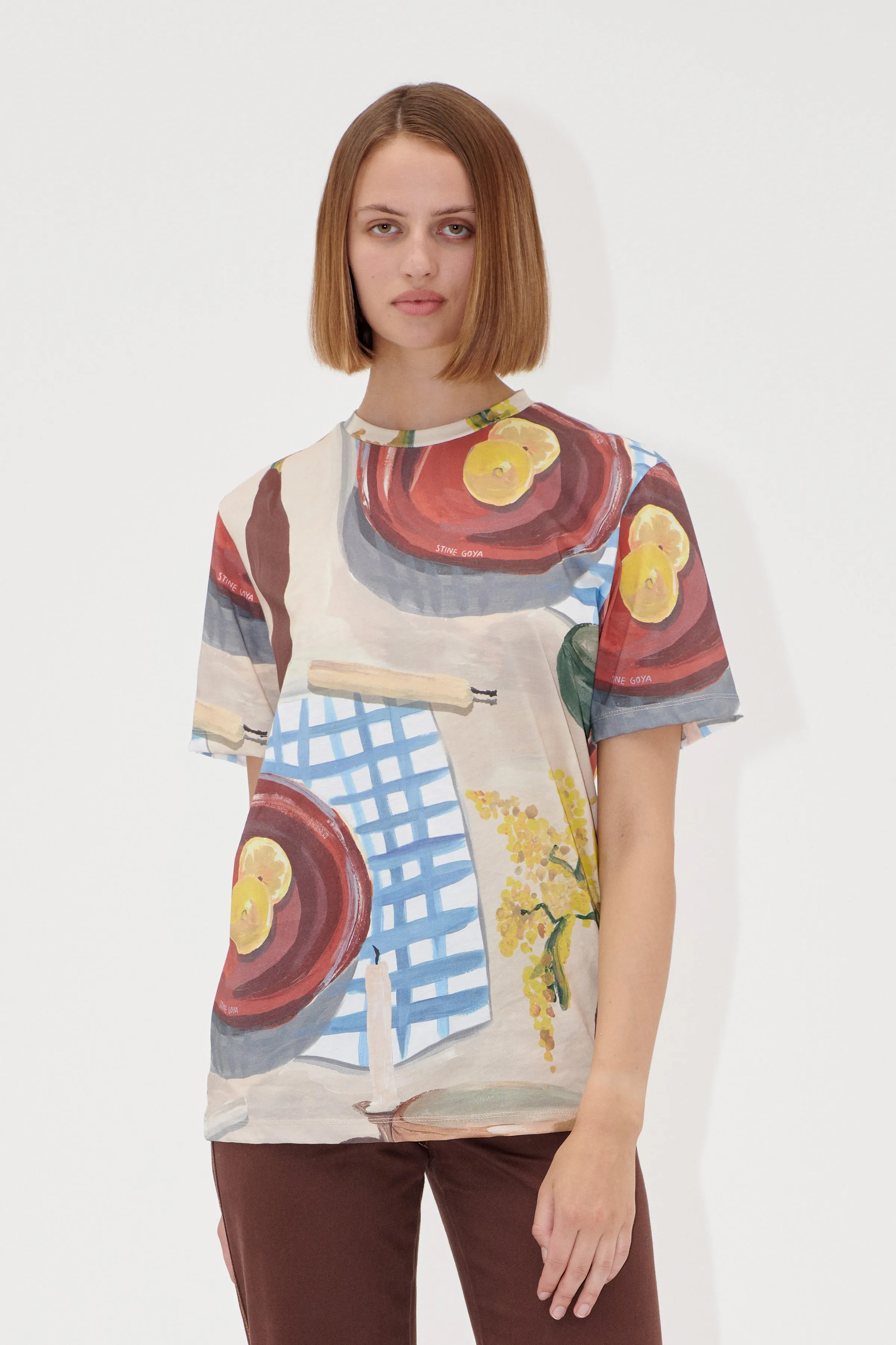 Short Sleeve T-shirt - Lemons On A Plate sold by STINE GOYA