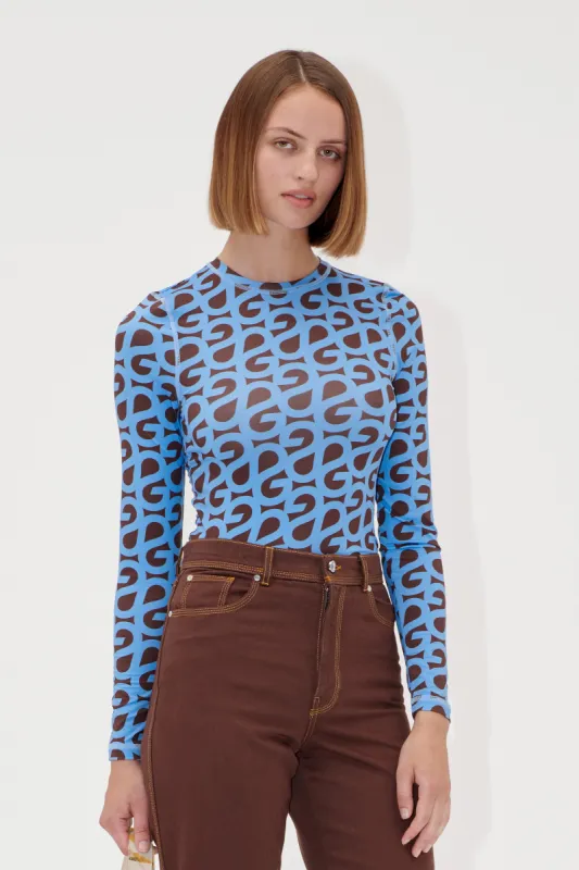 Elastic Long Sleeve Top - SG Logo made by STINE GOYA