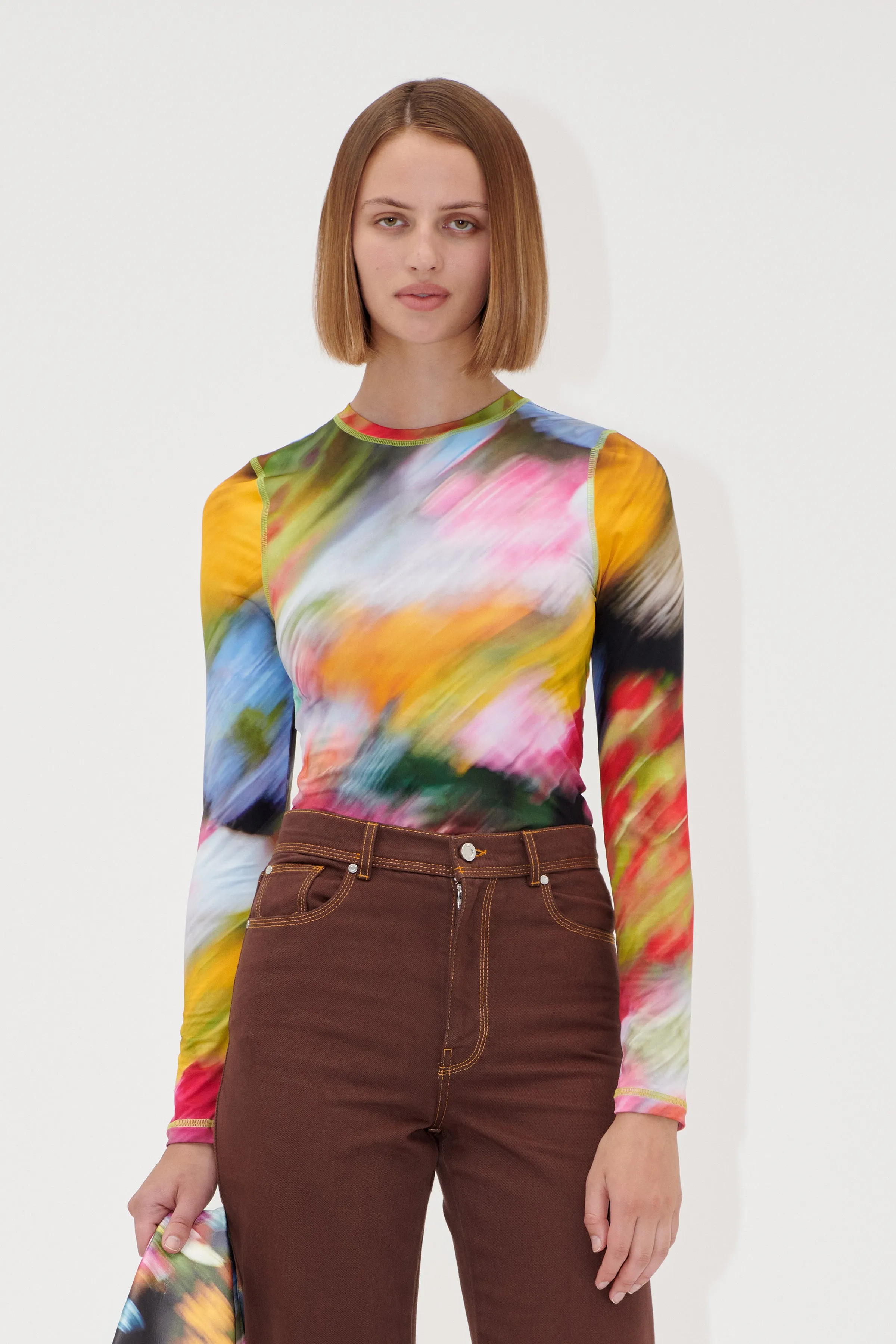 Elastic Long Sleeve Top - Liquid Floral sold by STINE GOYA