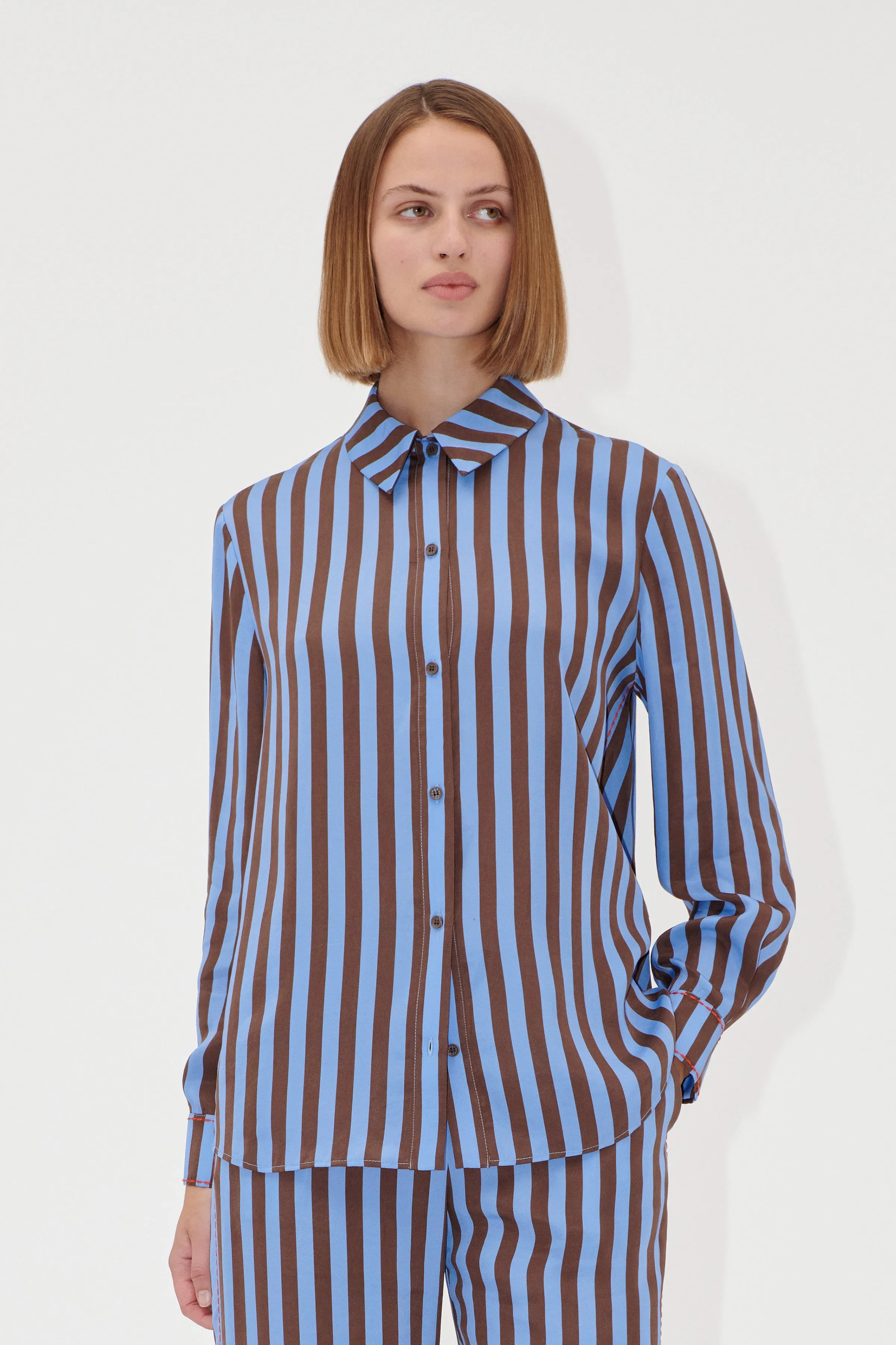 Long Sleeve Shirt - Embroidery Stripe sold by STINE GOYA
