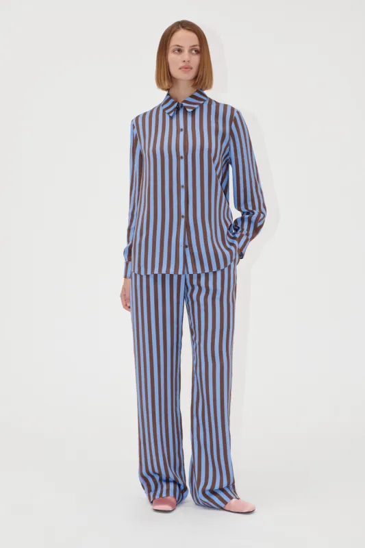 Elasticated Long Pants - Embroidery Stripe sold by STINE GOYA