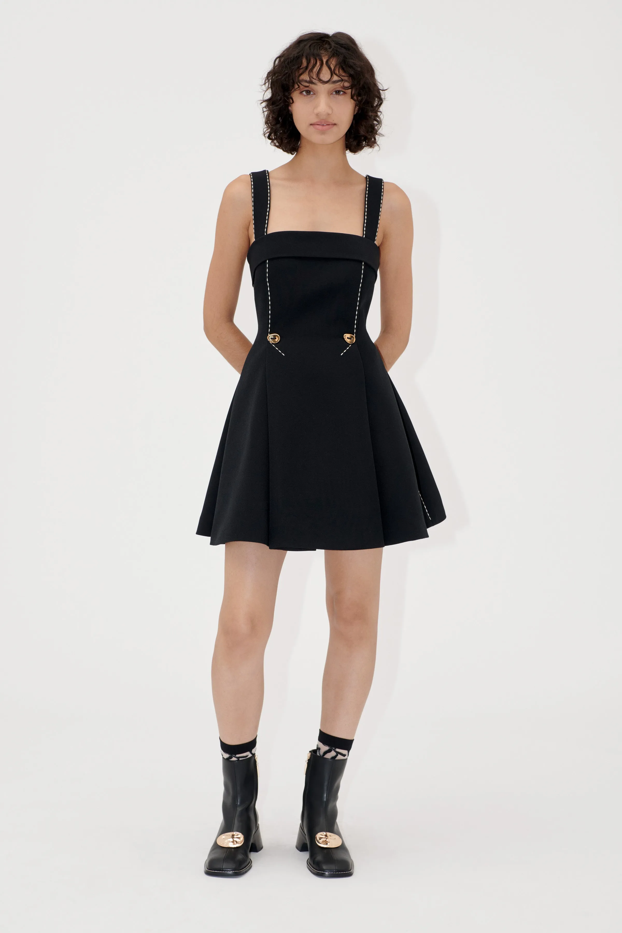 Mini Dress w/ Adjustable Straps - Jet Black sold by STINE GOYA