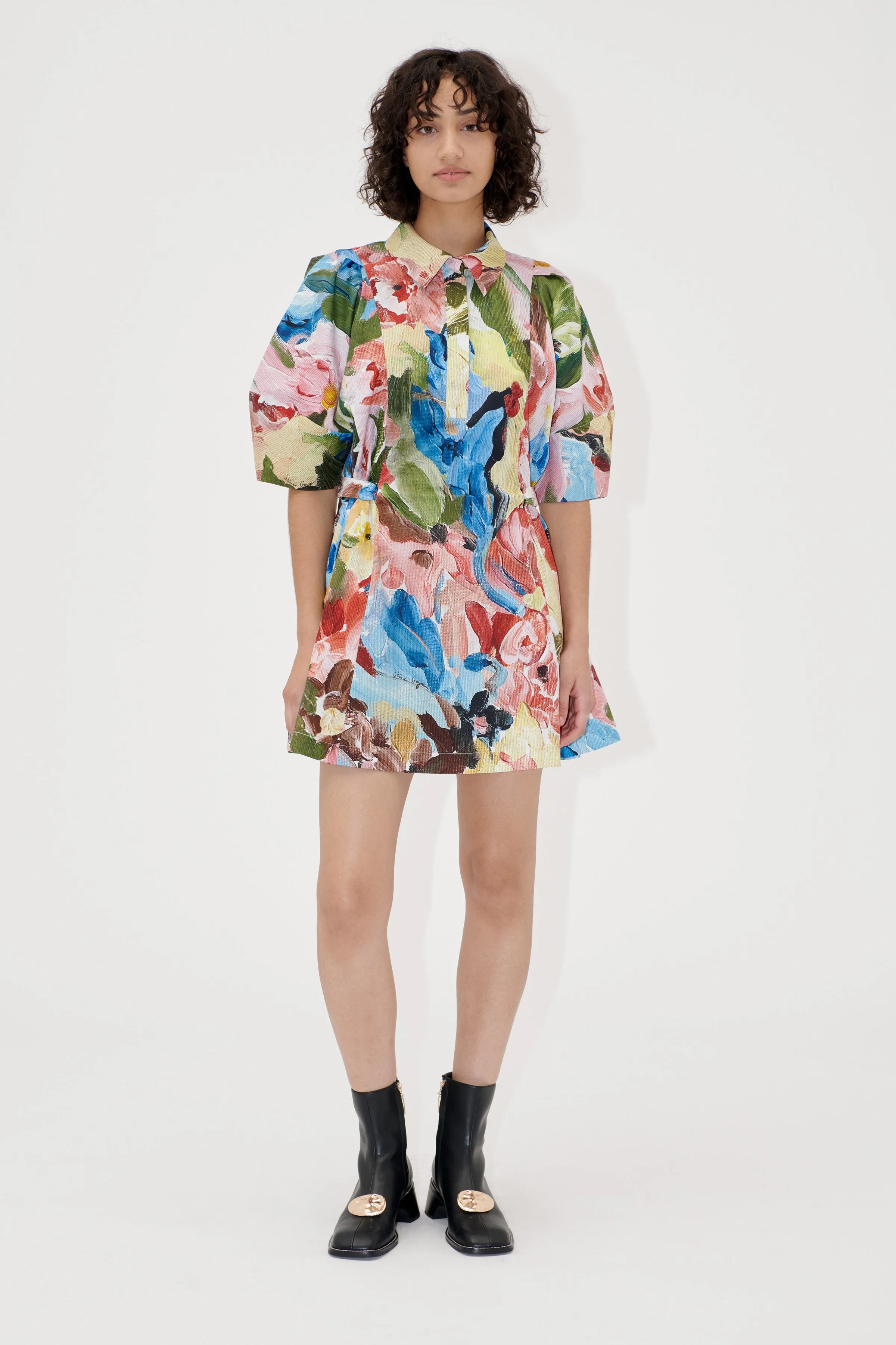 Structured Sleeve Mini Dress - Loves Me, Loves Me Not sold by STINE GOYA