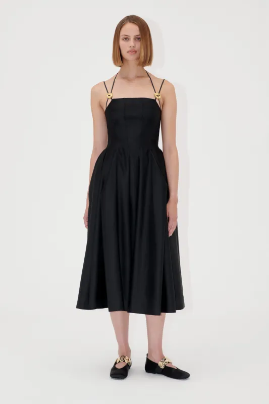 Double Strap High-Volume Dress - Black sold by STINE GOYA