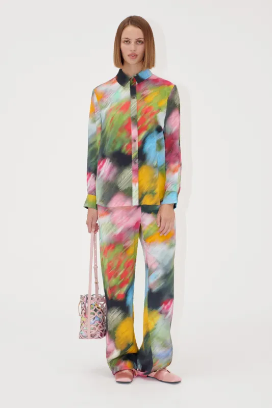 Elasticated Long Pants - Liquid Floral sold by STINE GOYA