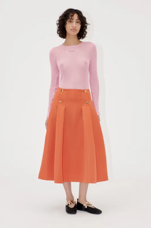 High Volume Midi Skirt - Mecca Orange sold by STINE GOYA
