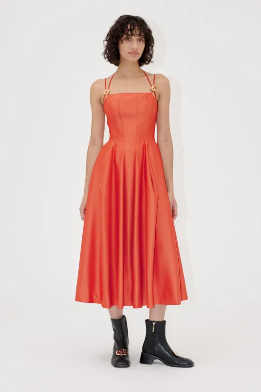 Double Strap High-Volume Dress - Mecca Orange sold by STINE GOYA