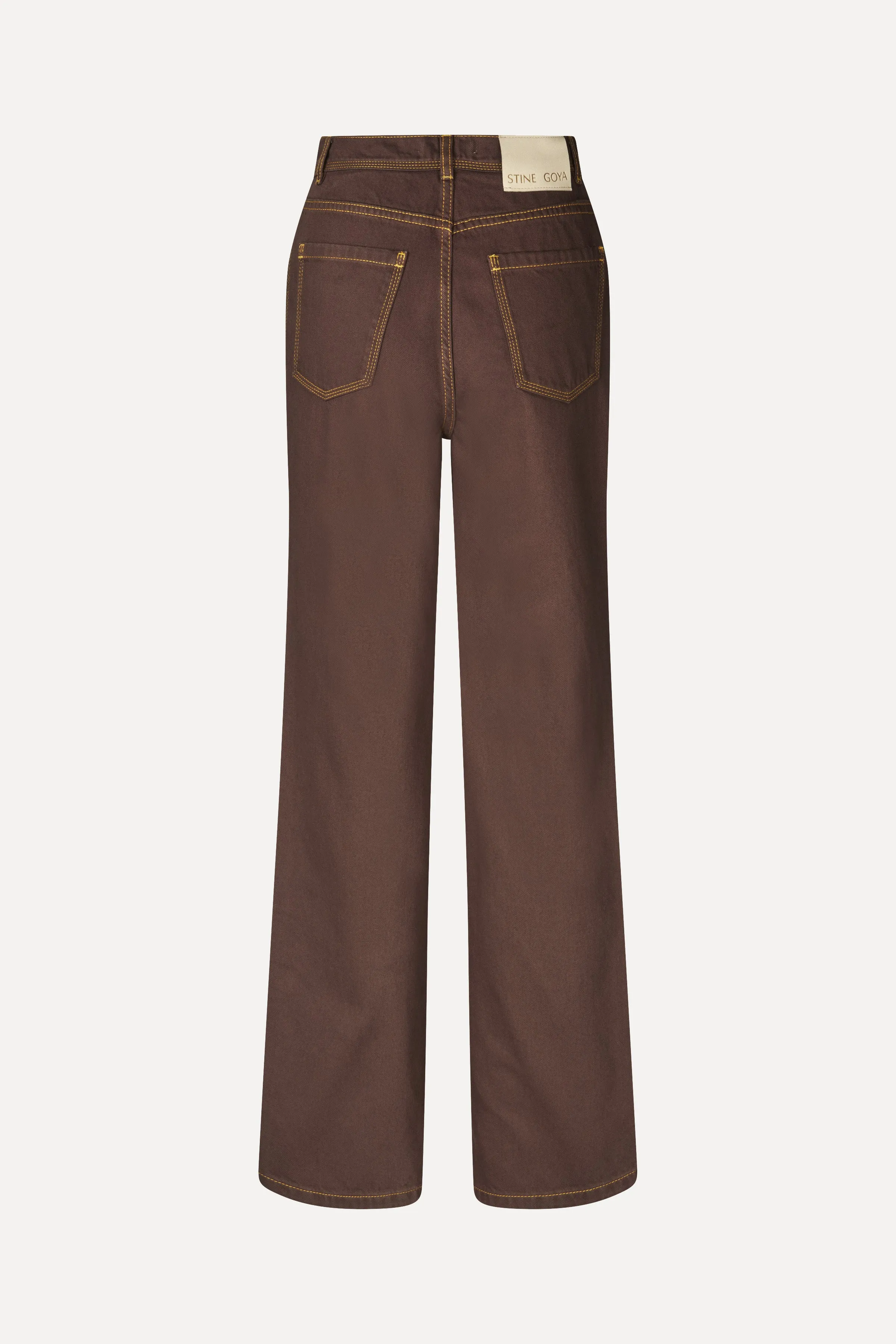 High Waist Straight Cut Pants - Chicory Coffee sold by STINE GOYA product image thumbnail 4