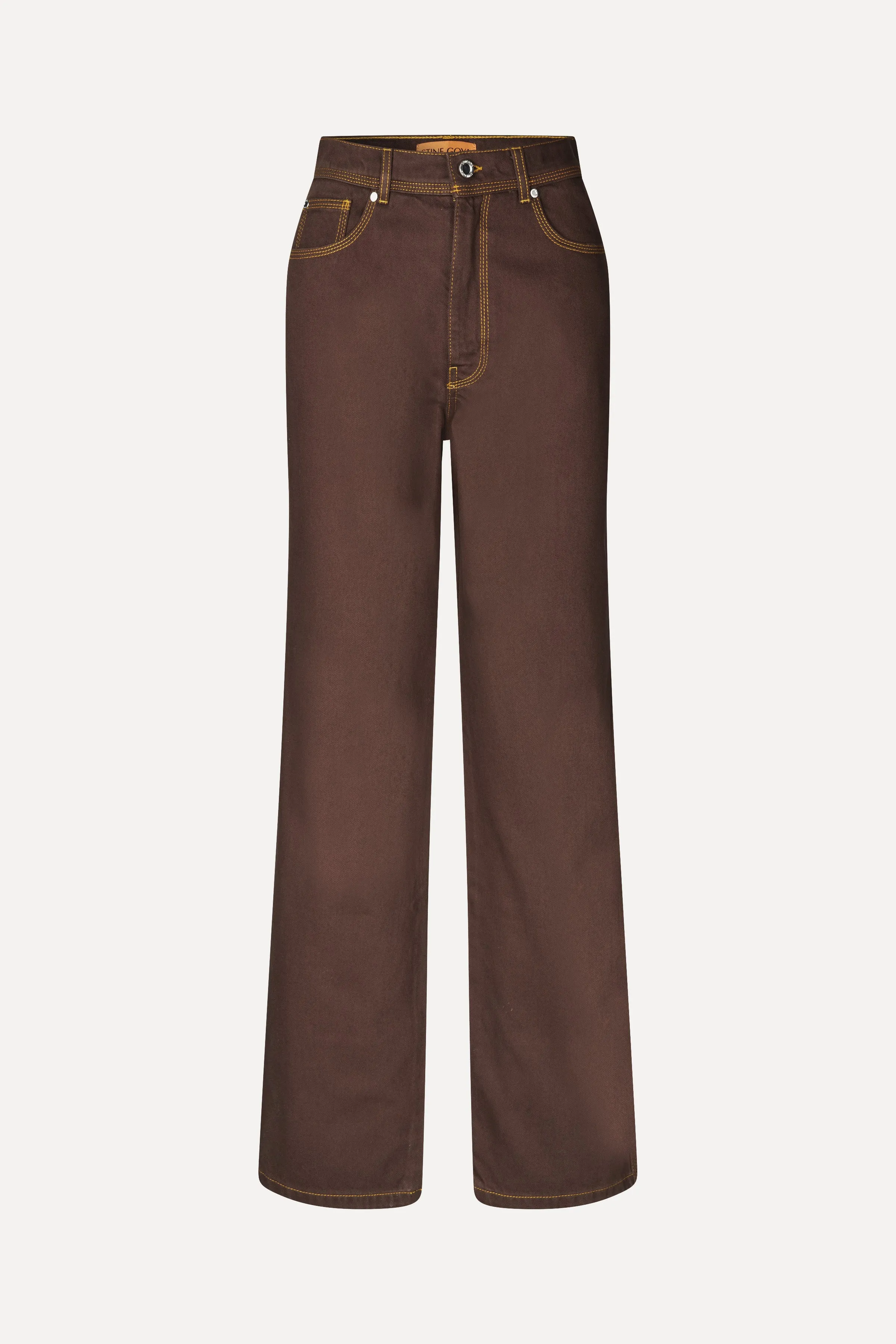 High Waist Straight Cut Pants - Chicory Coffee sold by STINE GOYA product image thumbnail 3