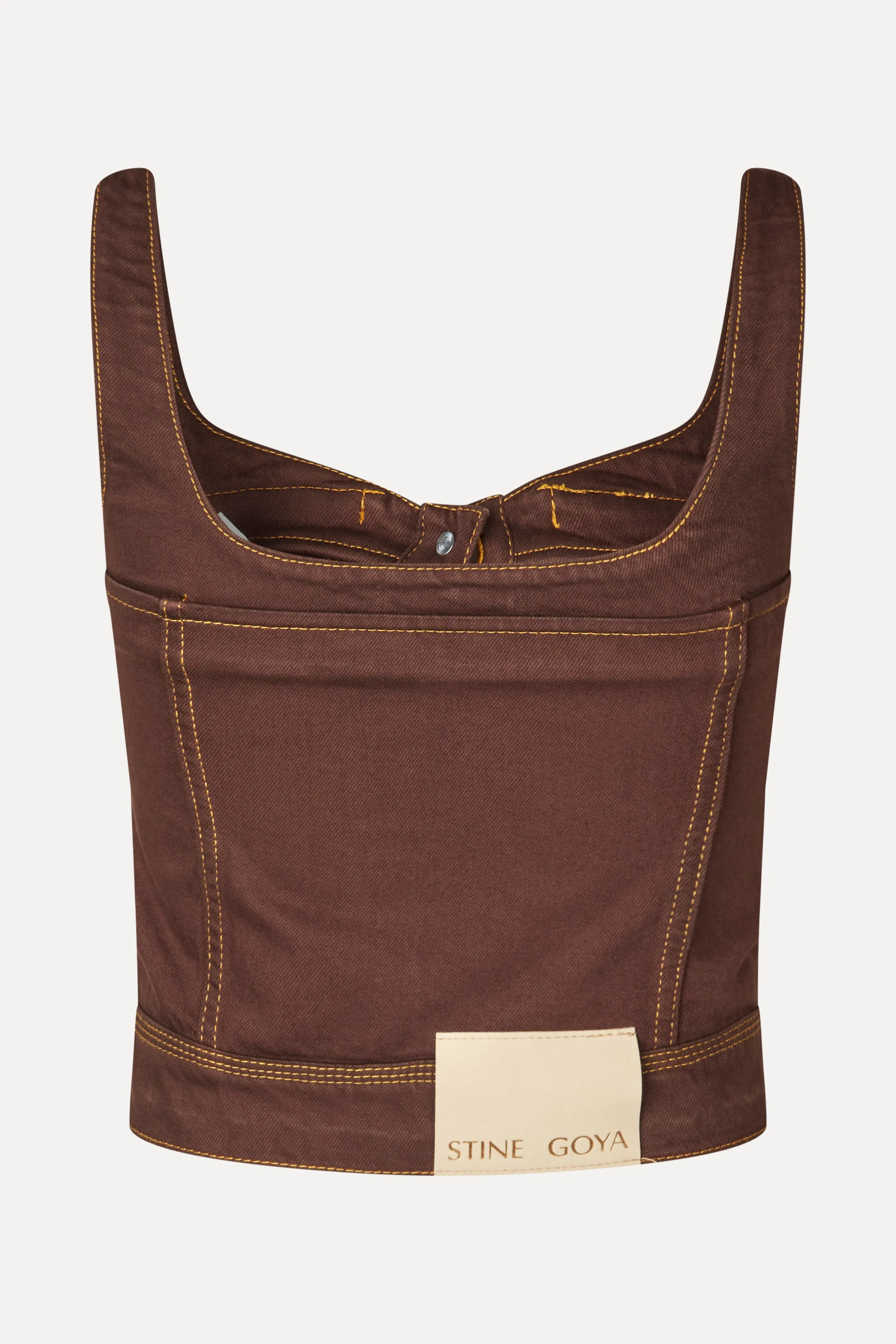 Cropped Denim Bustier - Chicory Coffee sold by STINE GOYA product image thumbnail 4