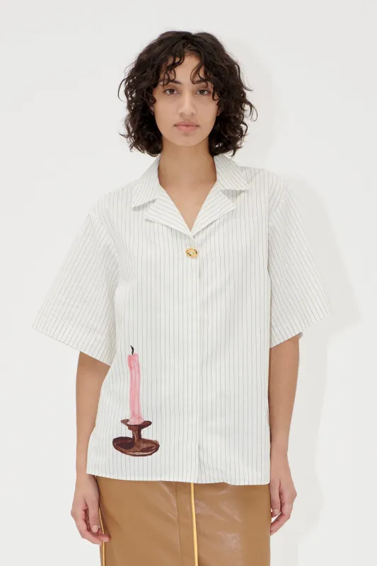 Bowling Collar Shirt - Candle Stripe sold by STINE GOYA